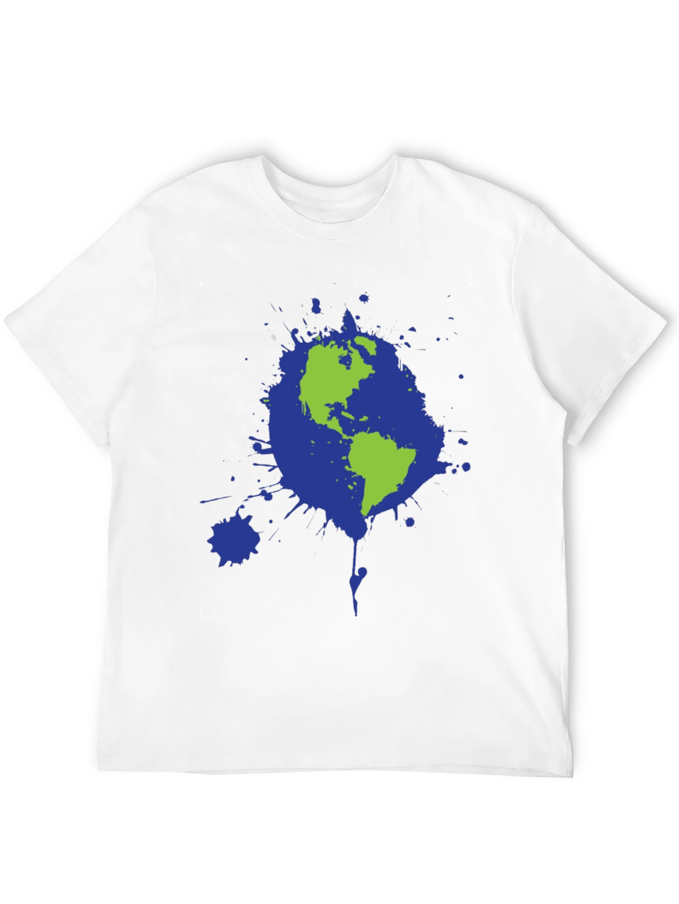 Black Earth Splatter Graphic Tee - Black Cotton T-Shirt view 12