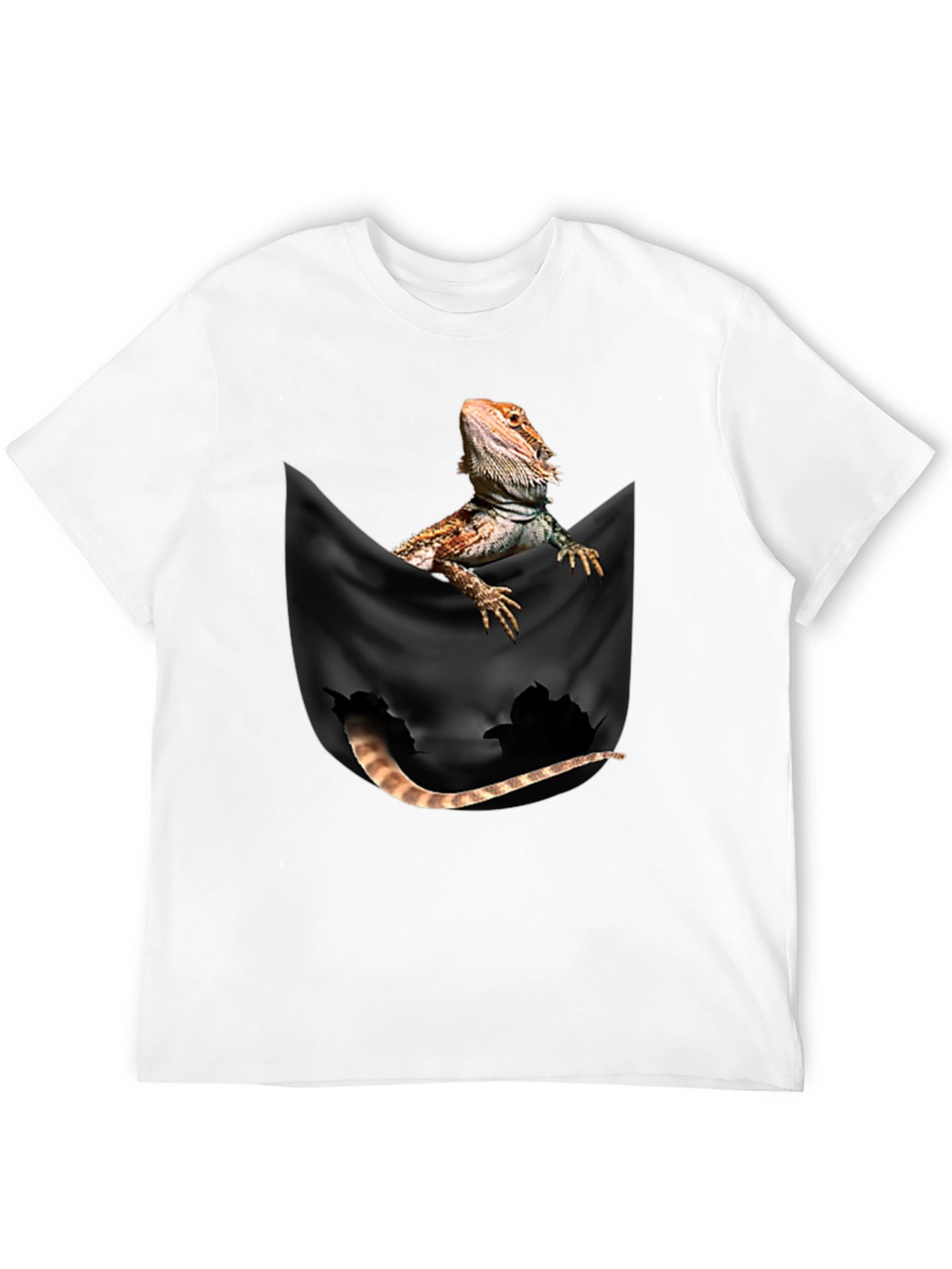 Black Bearded Dragon Pocket T-Shirt view 12