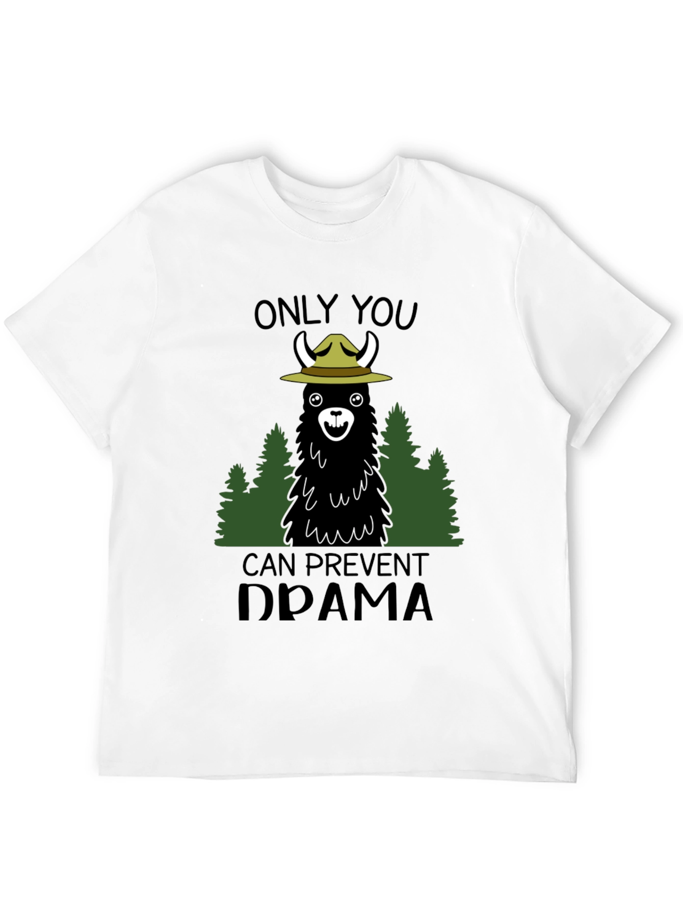 Black Llama Forest Ranger Graphic T-Shirt - Prevent Drama view 12