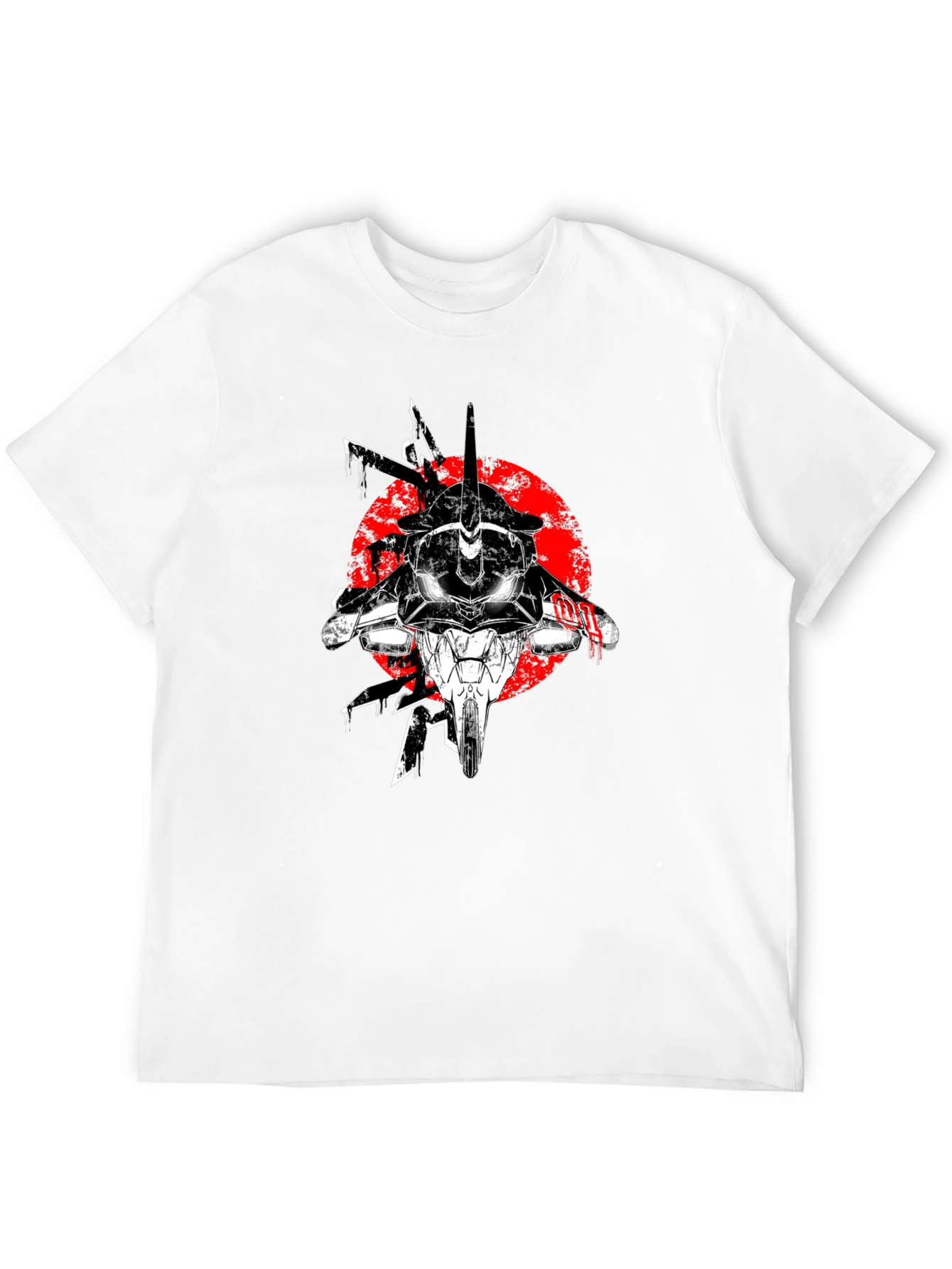 Black Anime Mech Graphic T-Shirt - Black view 12