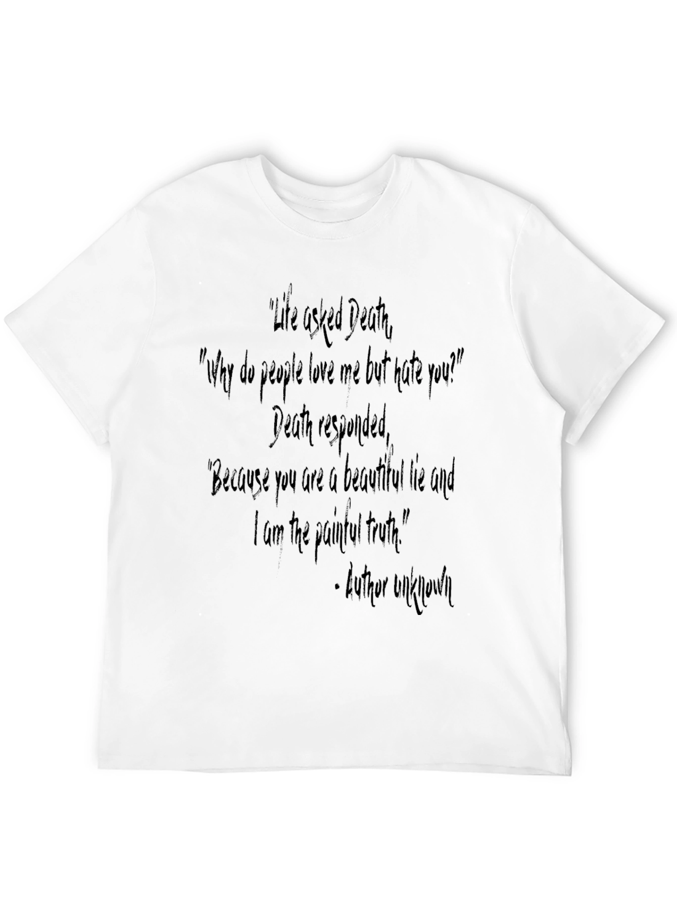Black Life & Death Quote Graphic Tee - Black view 12