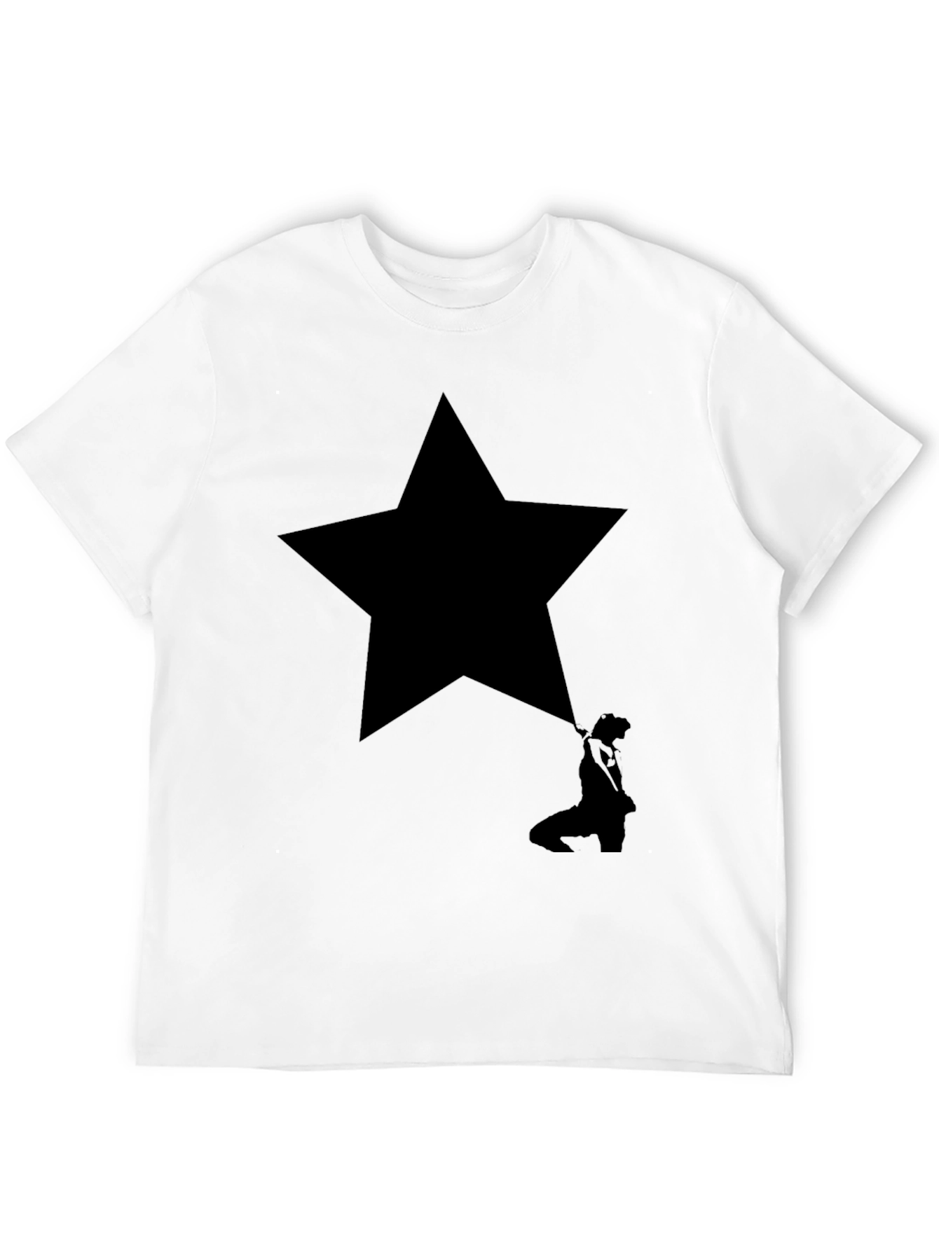Black Star Silhouette Graphic Black T-Shirt view 12