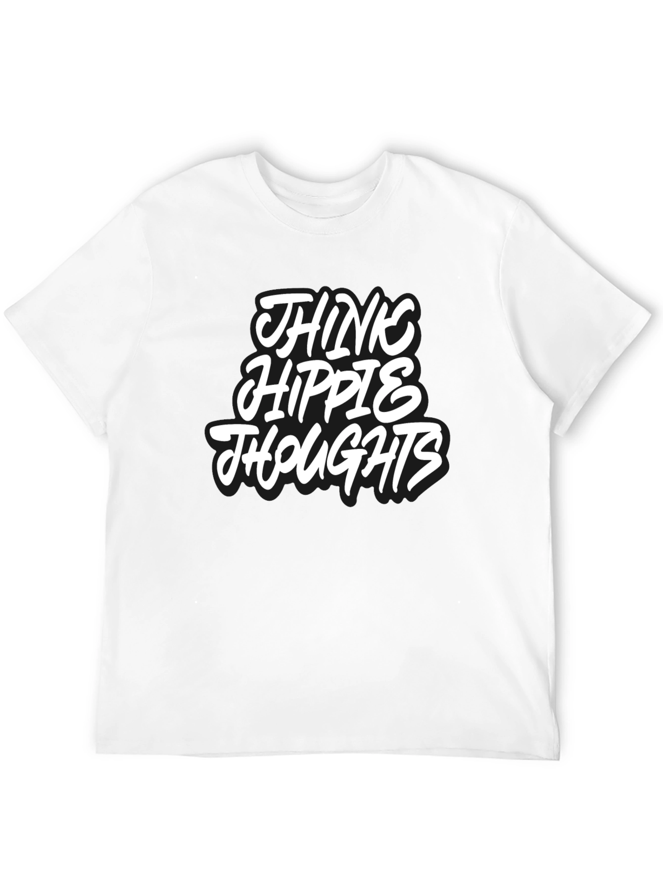Black Think Hippie Thoughts Black Graphic T-Shirt view 12