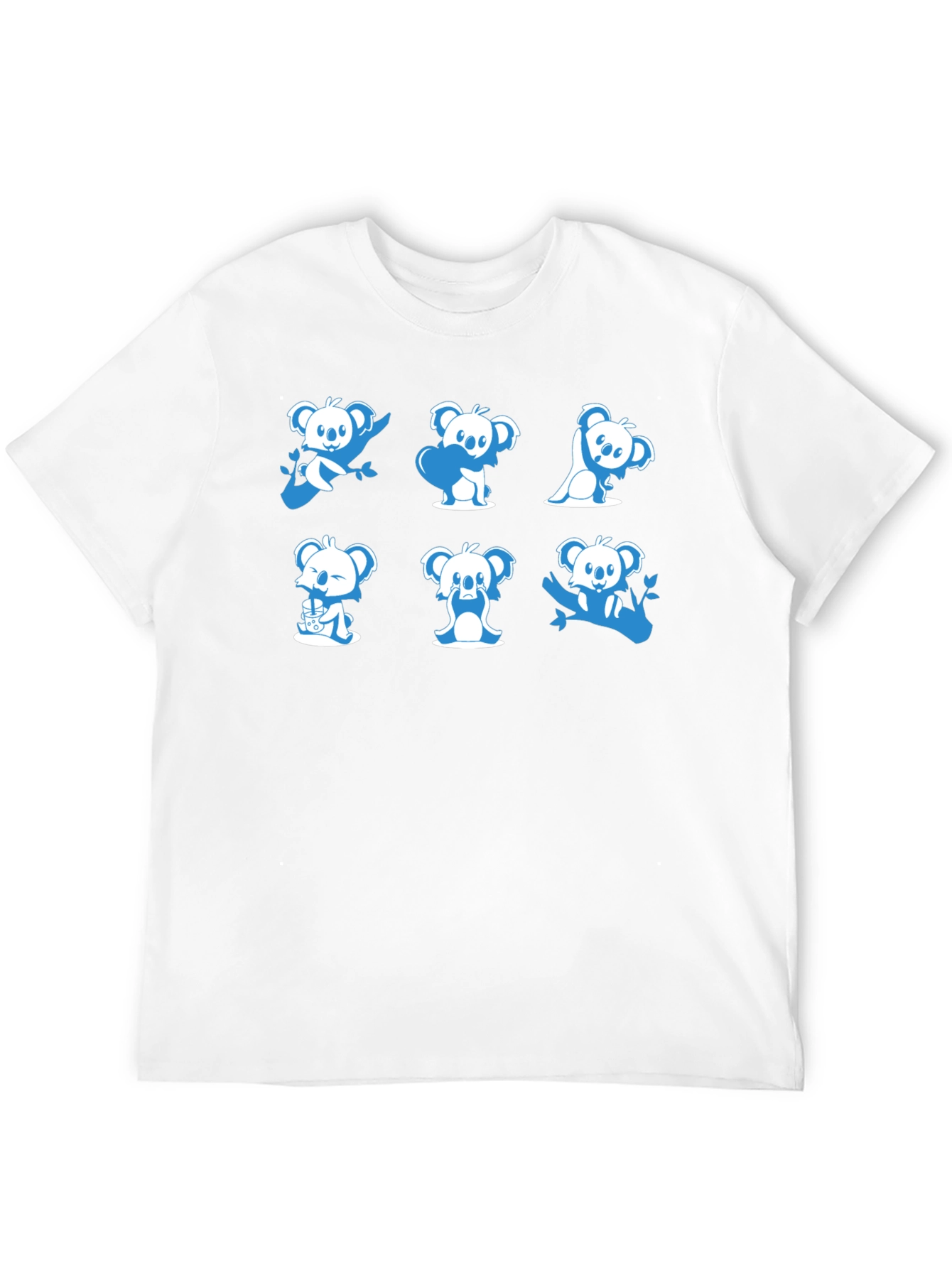 Cute Koala T-Shirt - Graphic Tee - Black Cotton Blend - 12