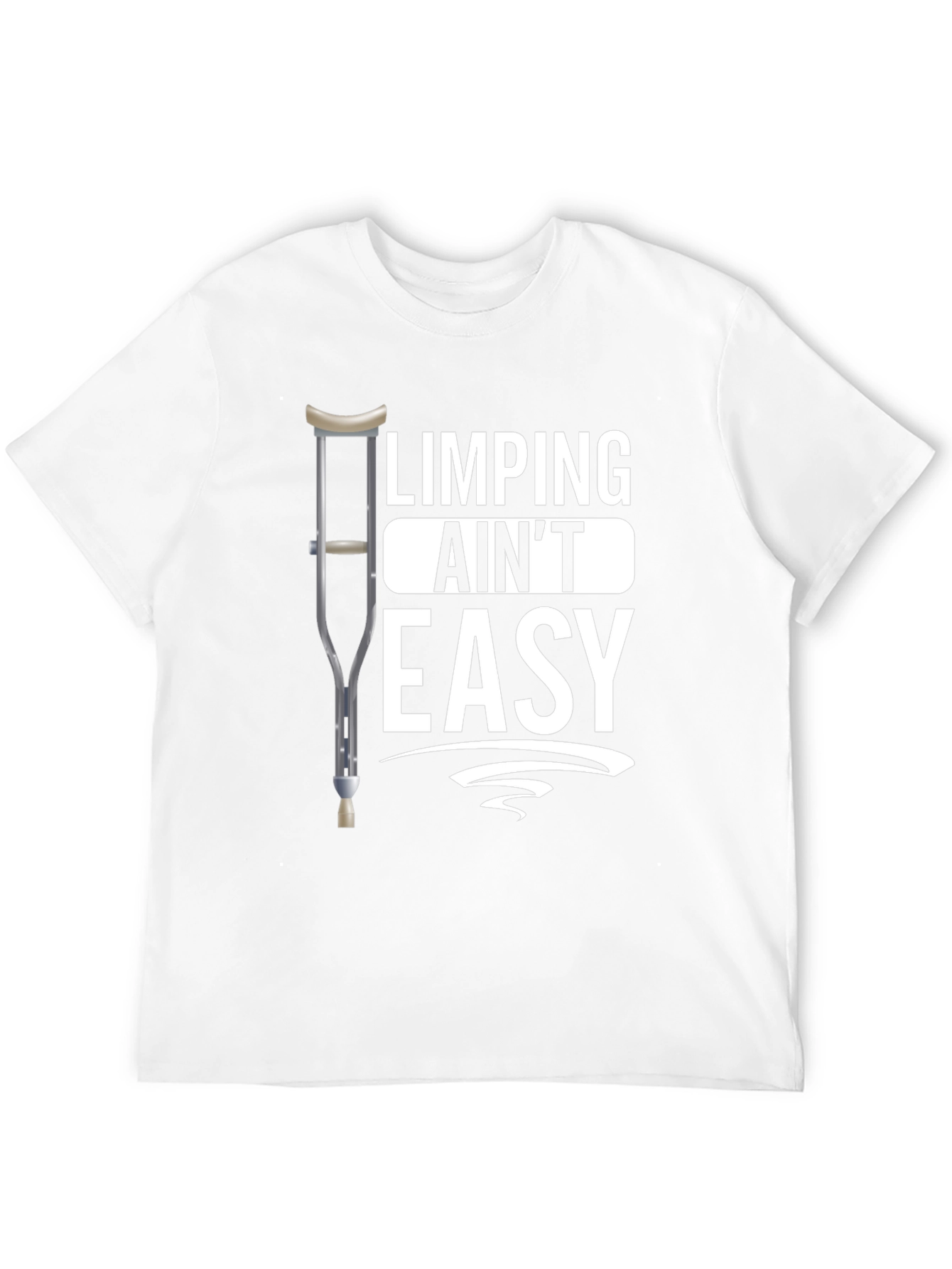 Black Limping Ain't Easy Black Graphic T-Shirt view 12
