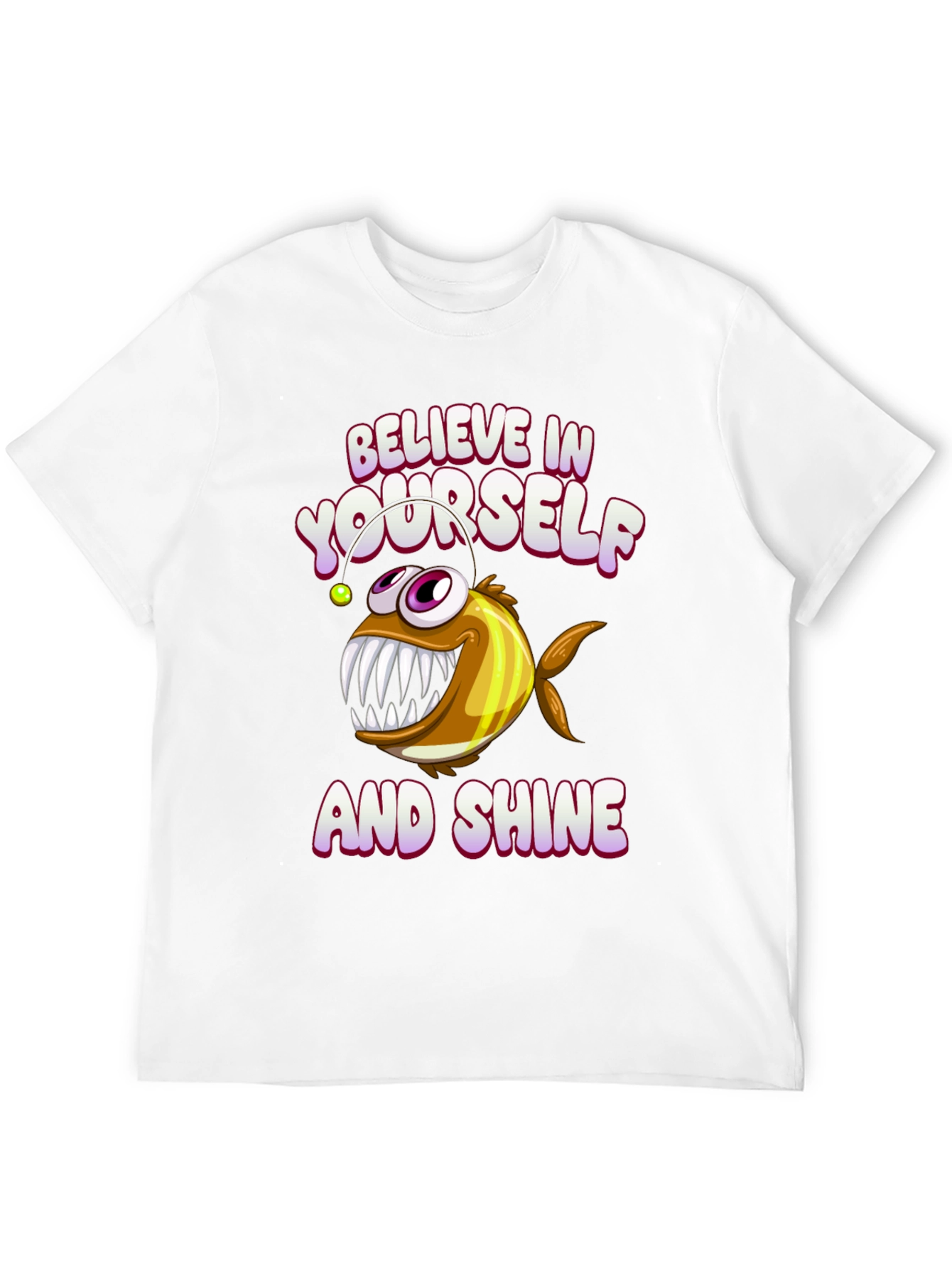 Black Believe In Yourself Anglerfish Graphic Tee view 12