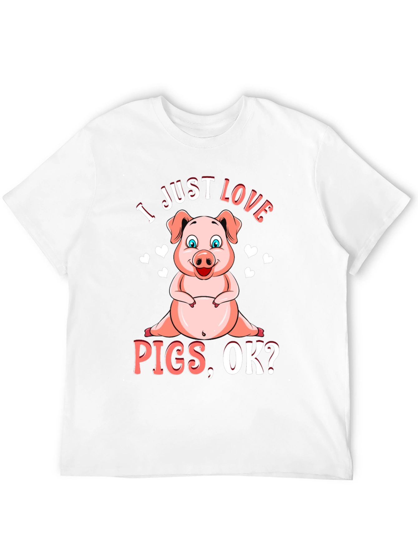 Black I Just Love Pigs Black T-Shirt Animal Lover Tee view 12