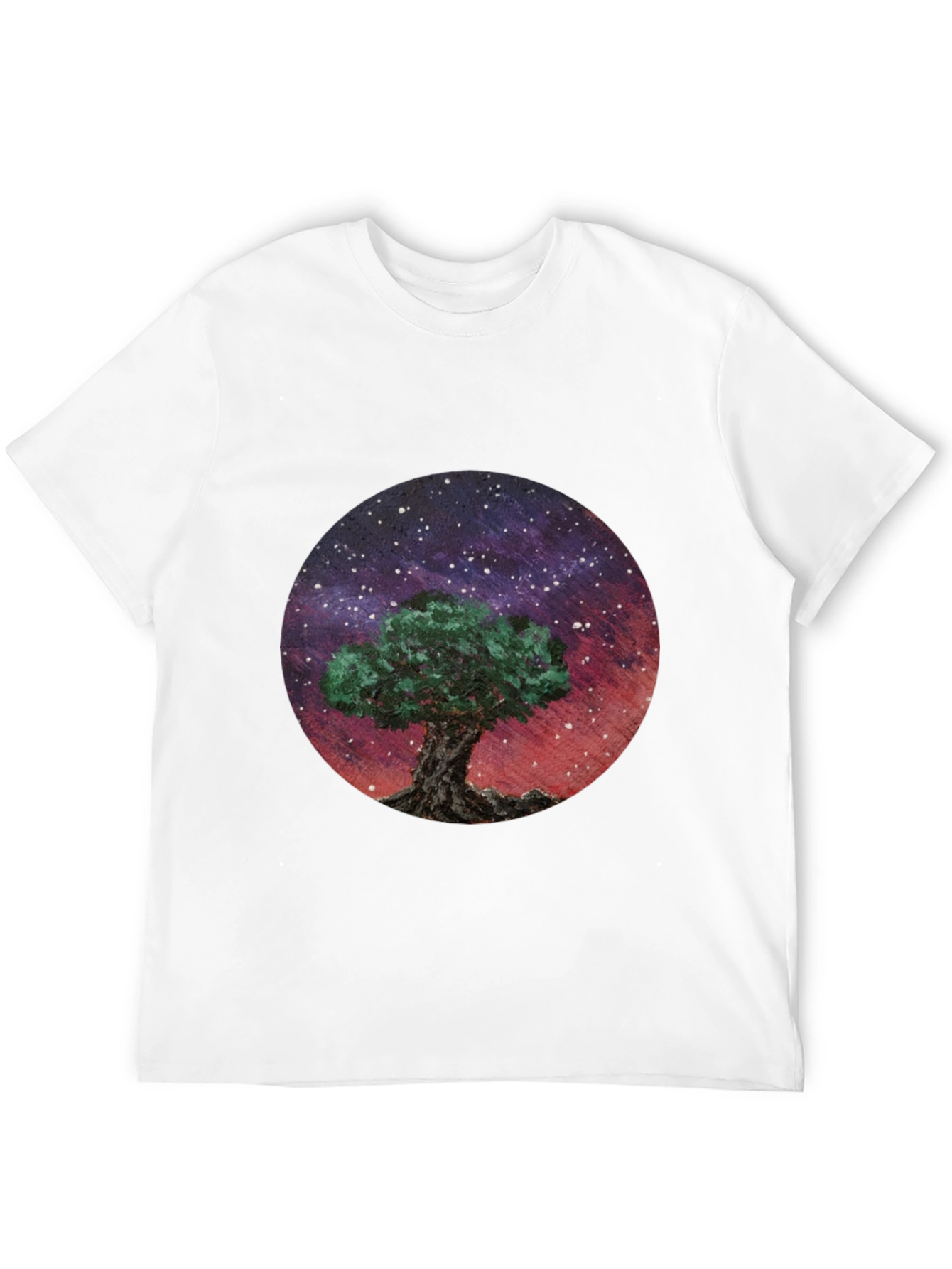 Black Celestial Tree Graphic Tee - Black Cotton Blend view 12