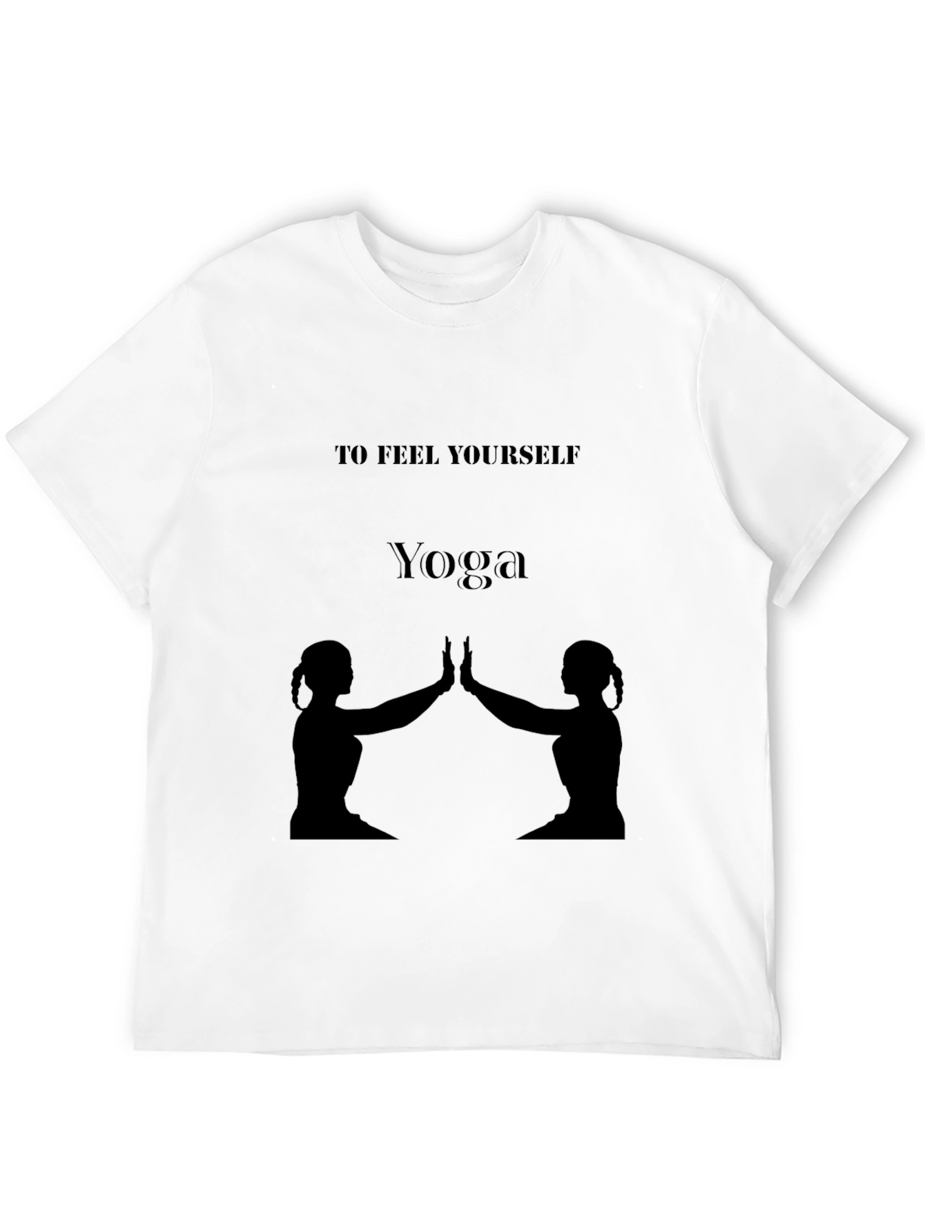 Black Yoga Silhouette T-Shirt - Feel Yourself view 12