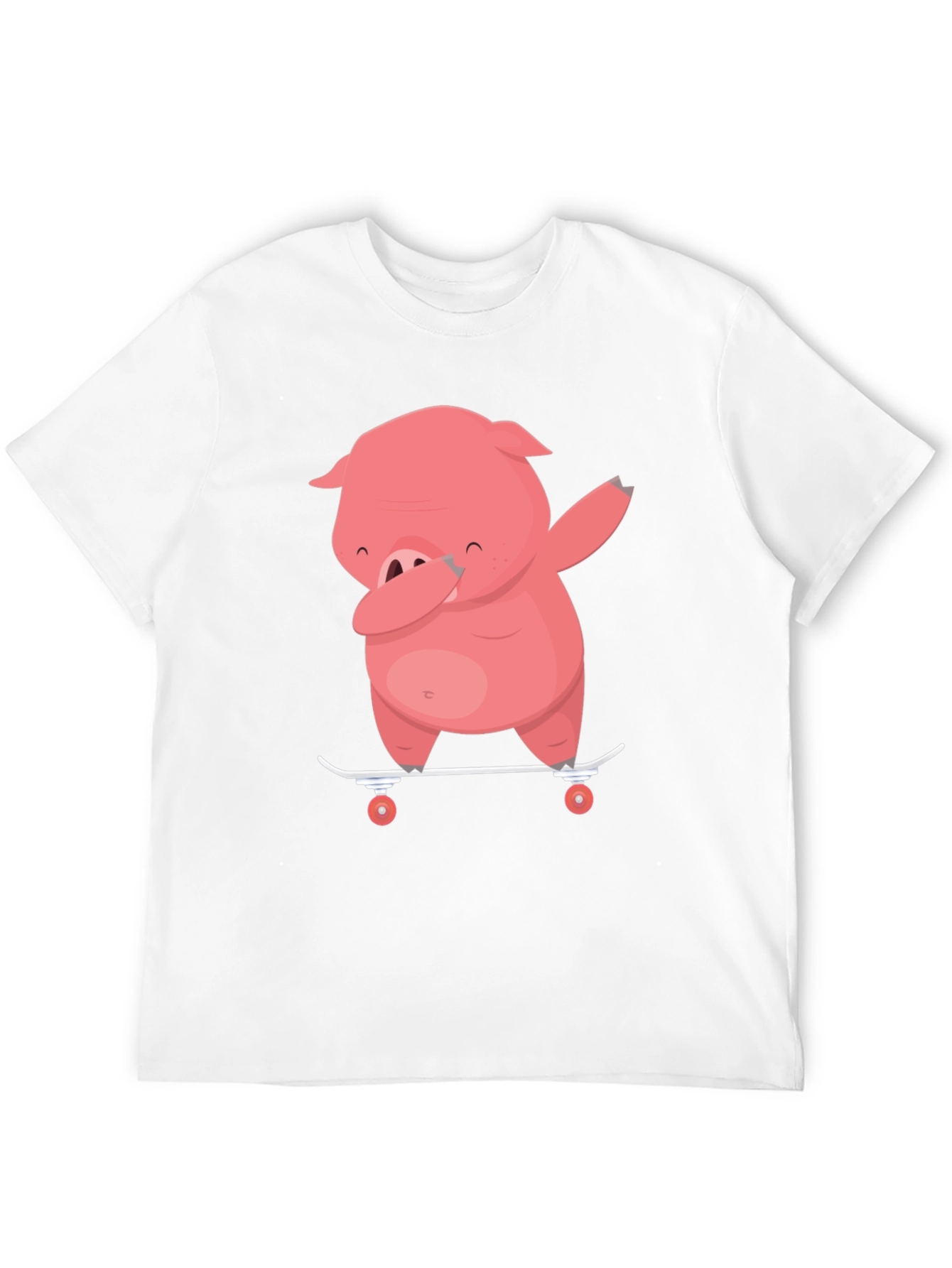 Black Dabbing Pig Skateboard T-Shirt - Funny Cartoon Tee view 12