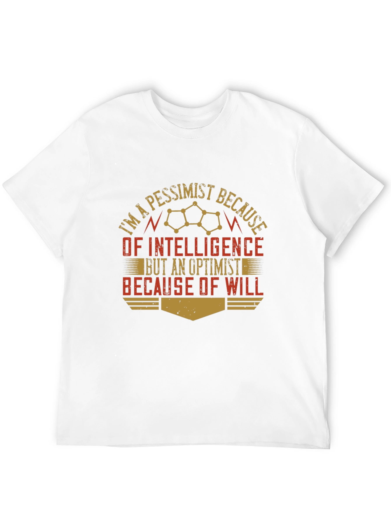 Black Pessimist/Optimist Funny Graphic Novelty T-Shirt view 12