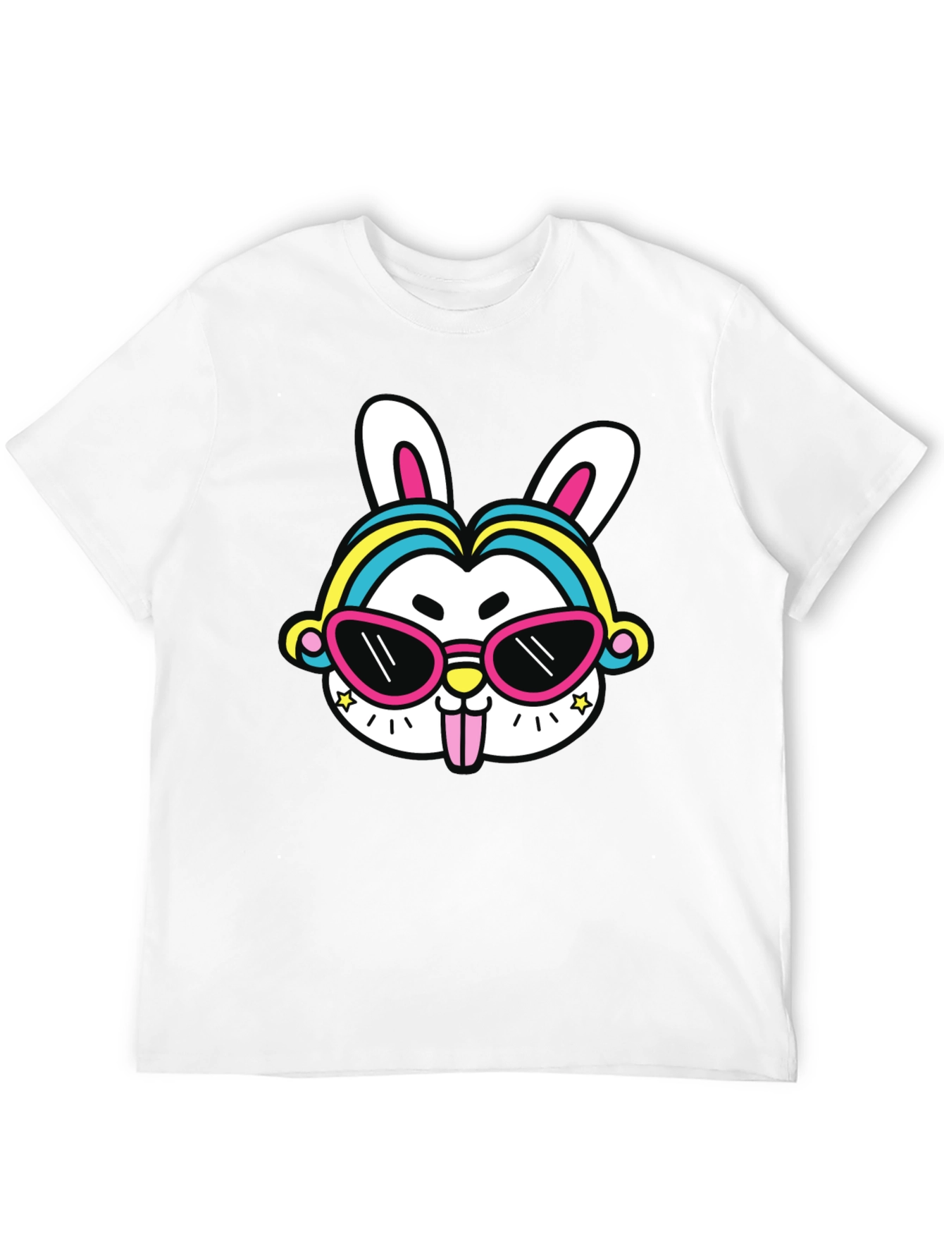 Black Cool Rabbit Graphic Tee view 12