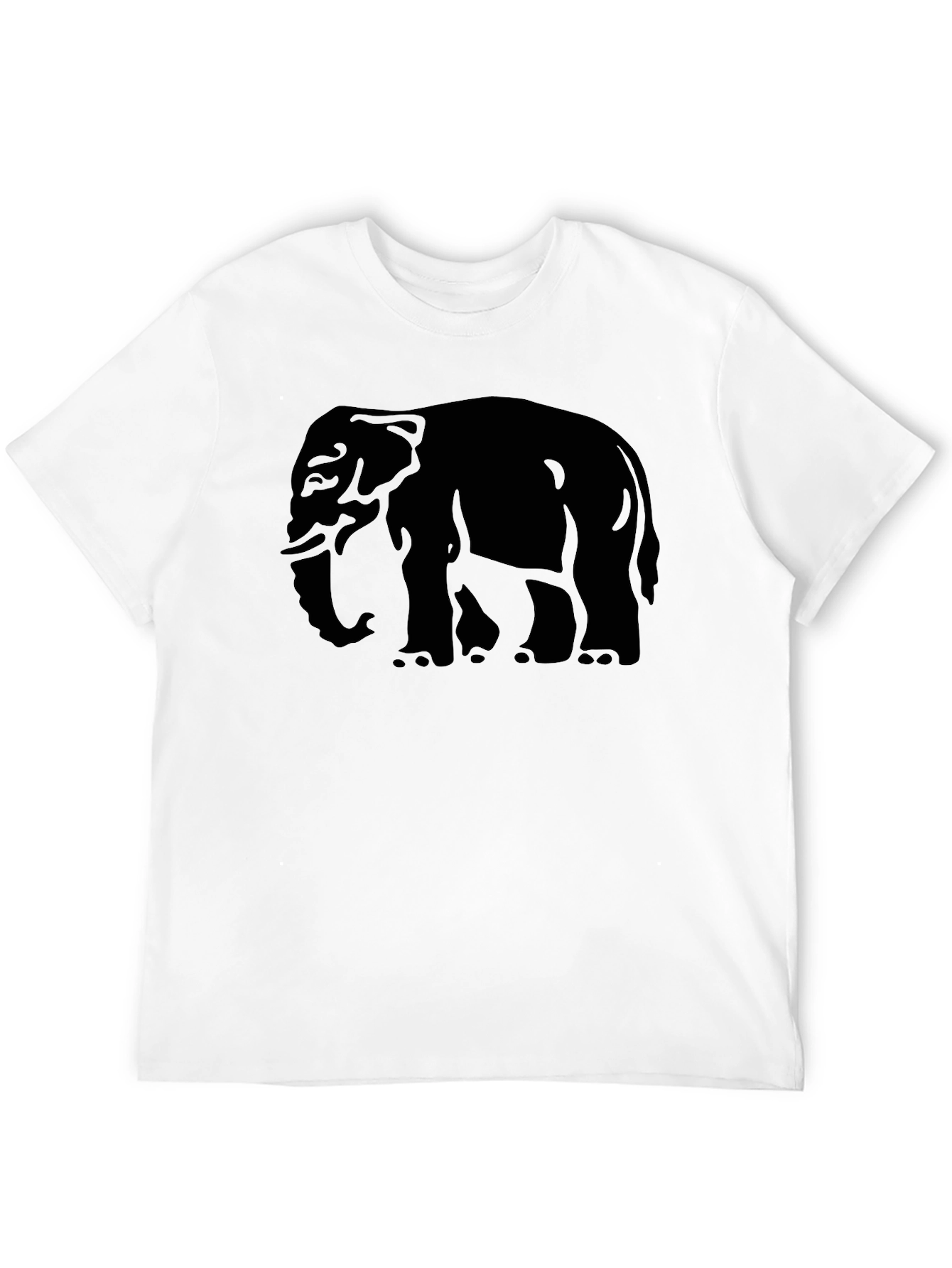 Black Elephant Graphic Tee - Men's Black Cotton T-Shirt view 12