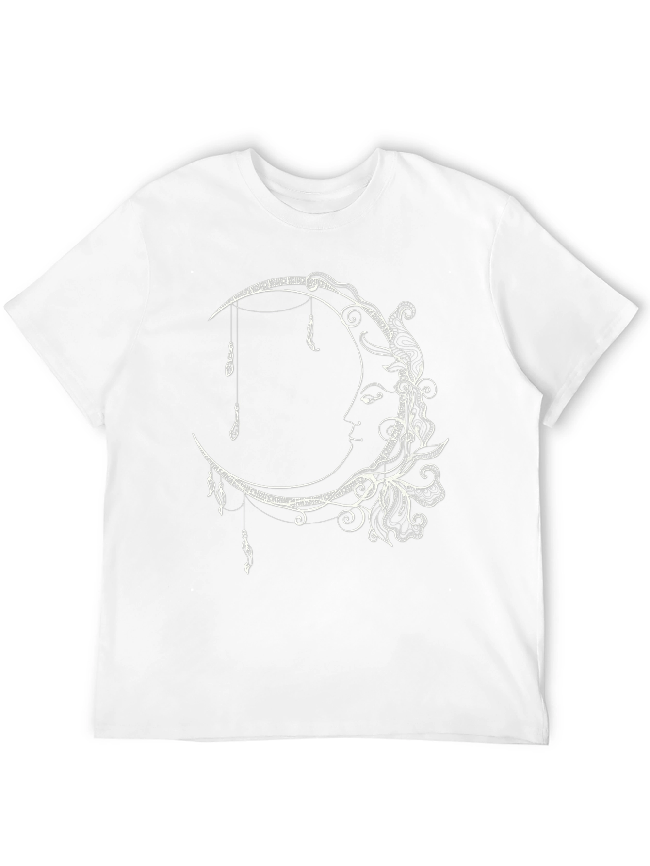 Black Celestial Moon T-Shirt - Artistic Crescent Moon Design view 12