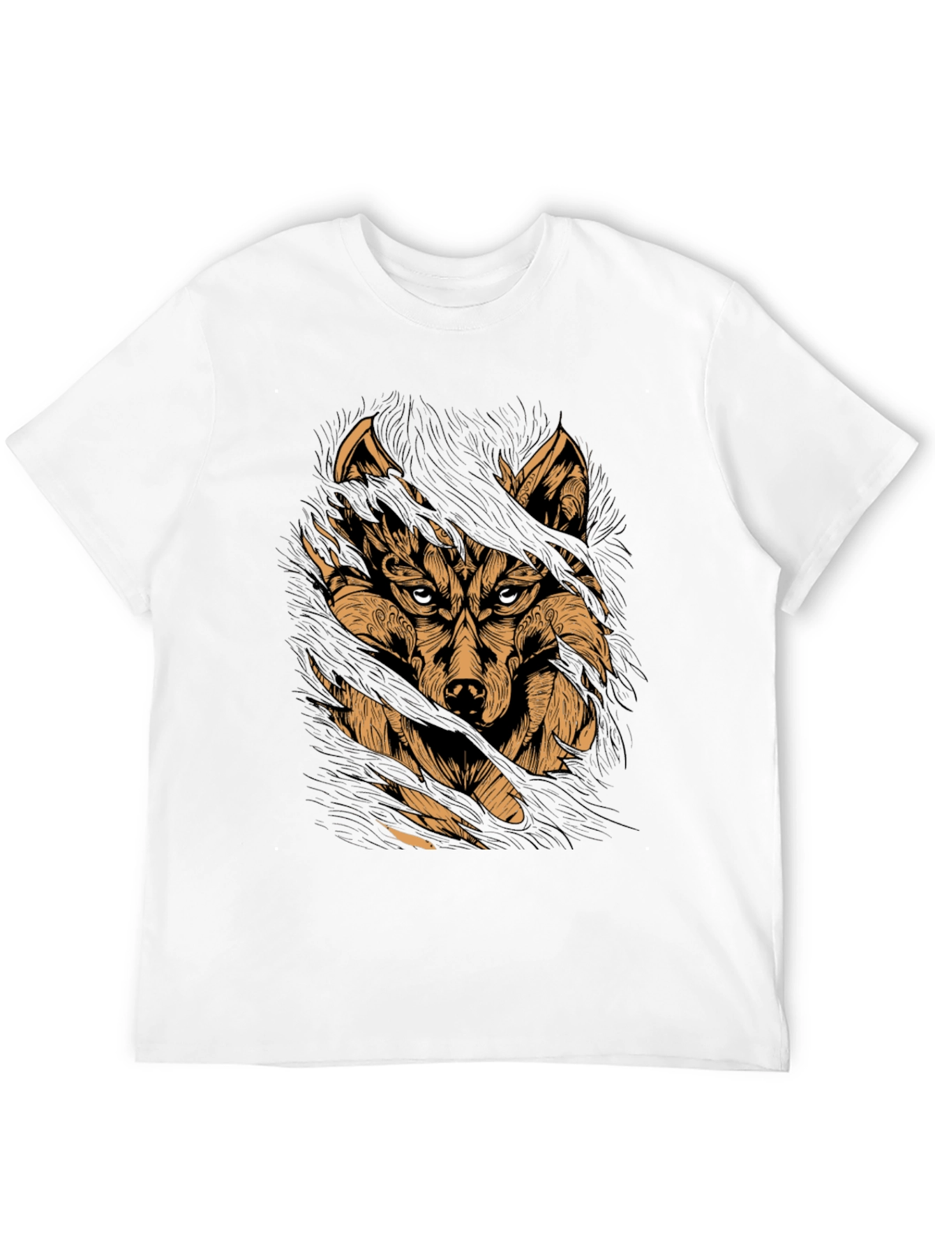 Black Wolf Graphic Print Black T-Shirt view 12