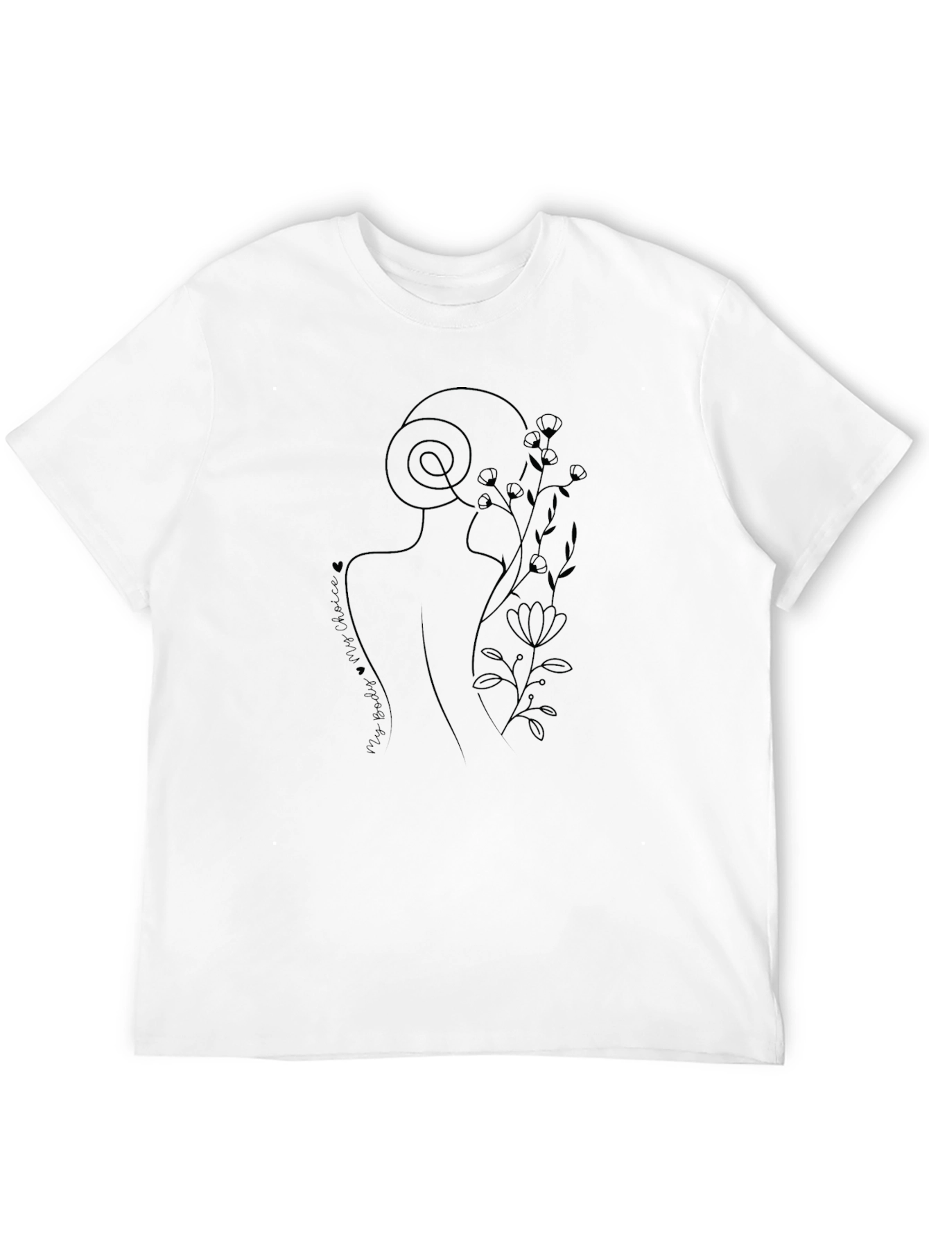 Black Minimalist Line Art Black T-Shirt view 12