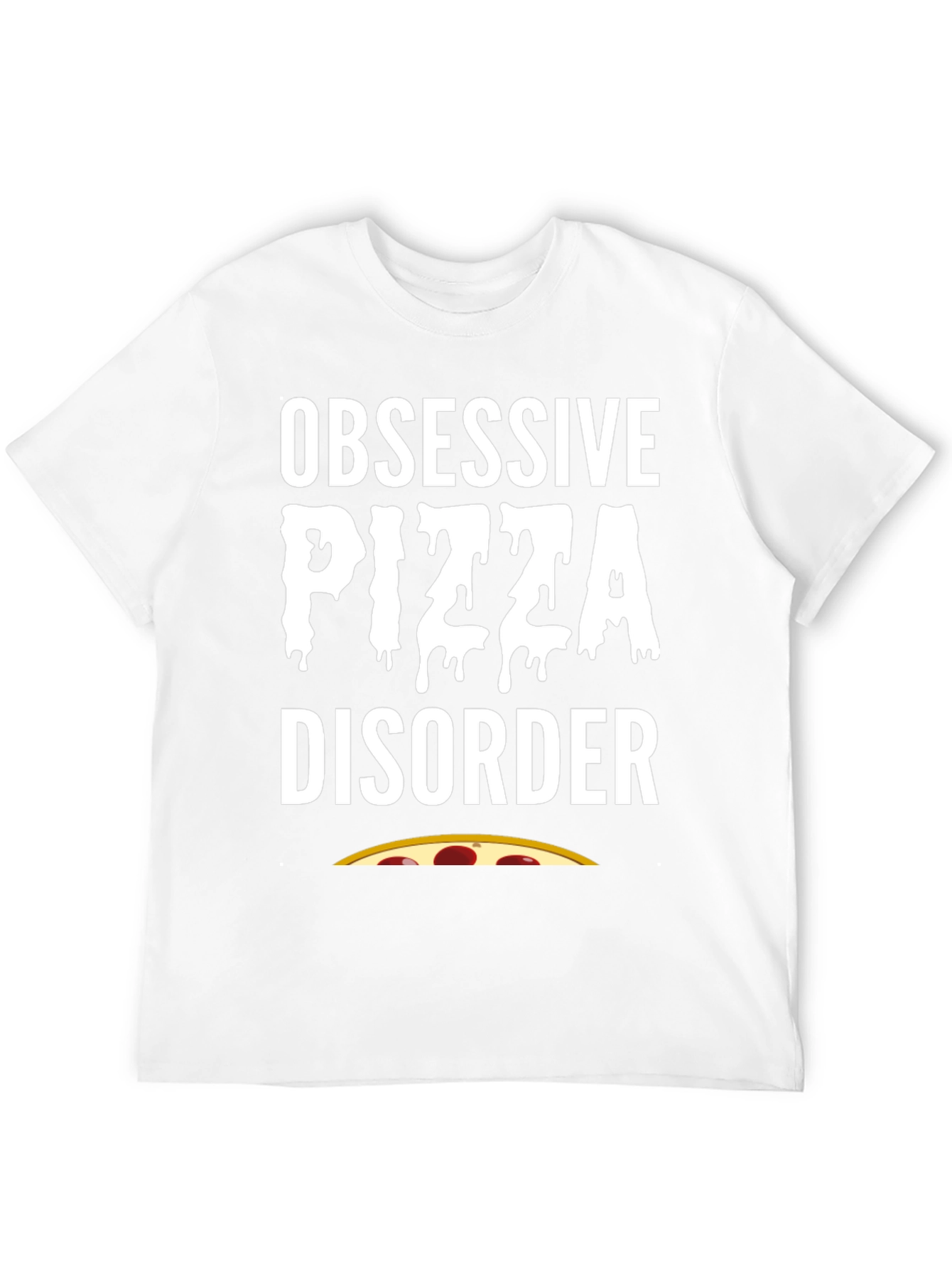 Black Obsessive Pizza Disorder Black T-Shirt view 12