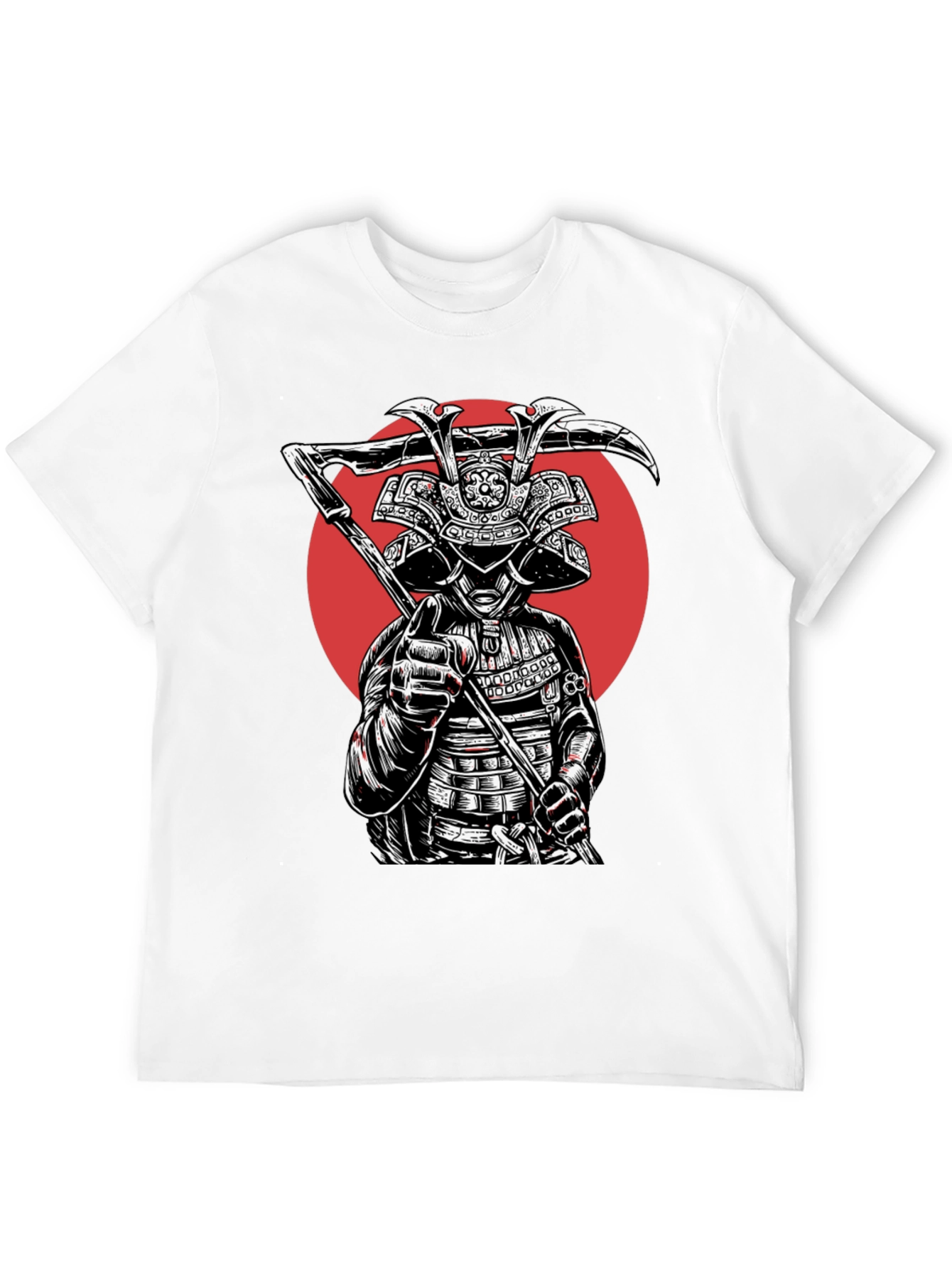 Black Samurai Warrior Graphic Tee - Black Cotton Blend view 12