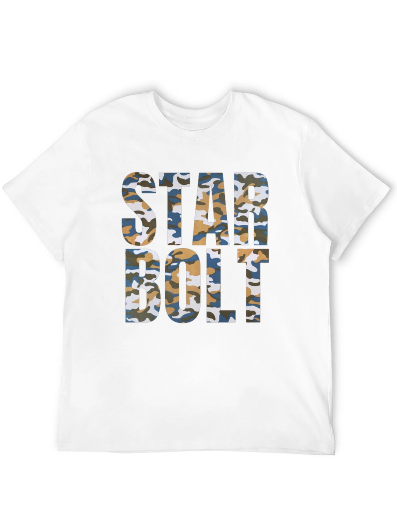 Black Star Bolt Camo Print Black T-Shirt view 12