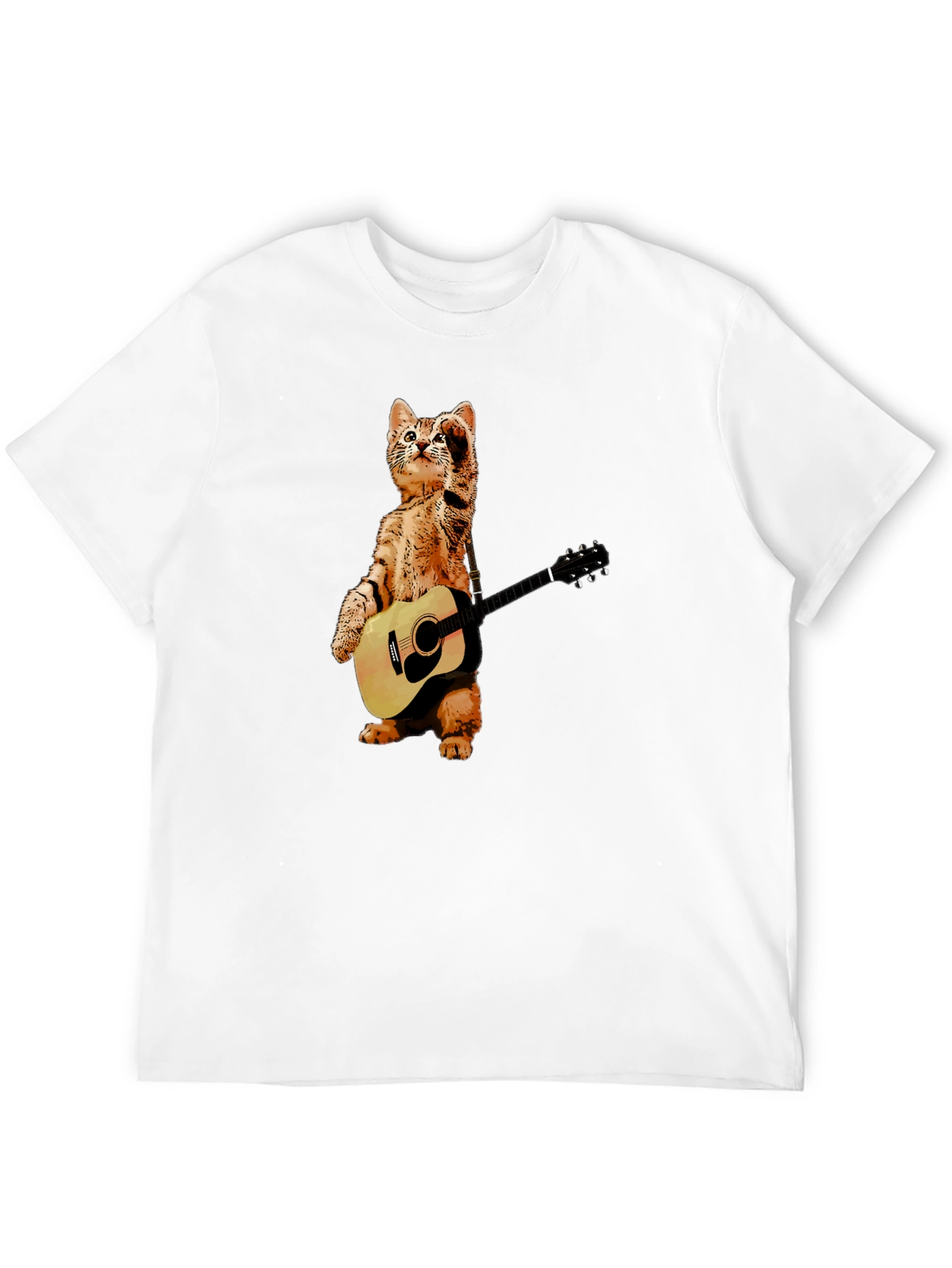 Black Cat Playing Guitar T-Shirt view 12