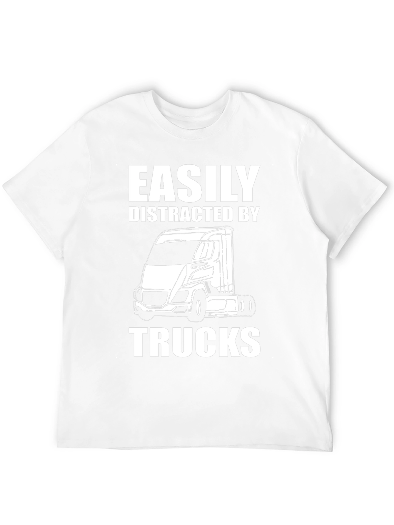 Black Easily Distracted By Trucks Funny T-Shirt view 12