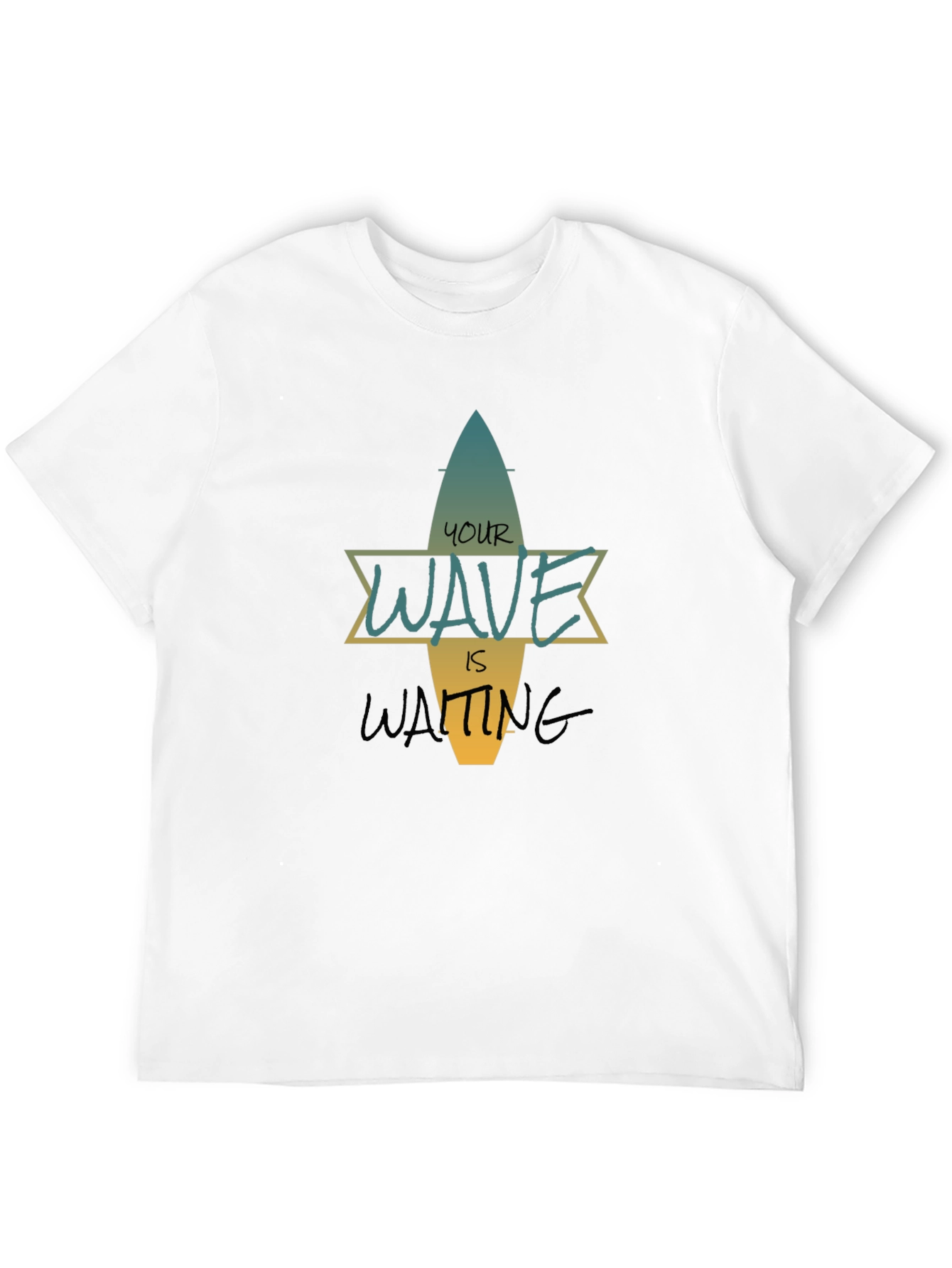 Black Your Wave Is Waiting Black Graphic T-Shirt view 12