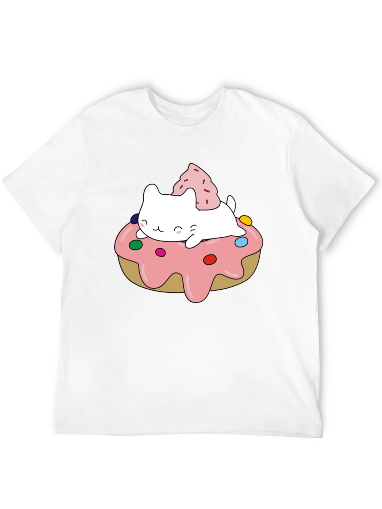 Black Cute Cat Donut T-Shirt - Sweet Style view 12