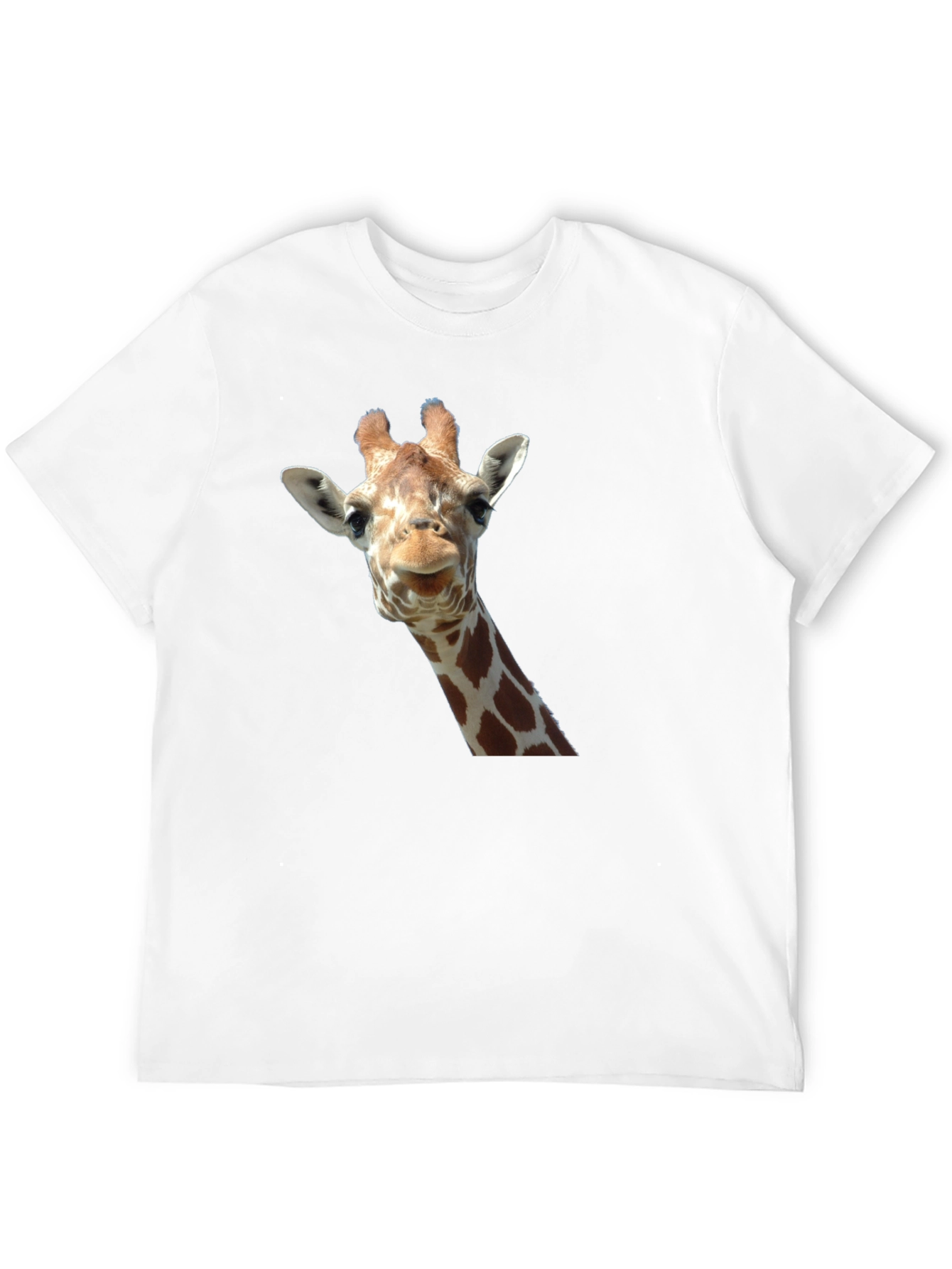 Black Giraffe Head Graphic Print Black T-Shirt view 12