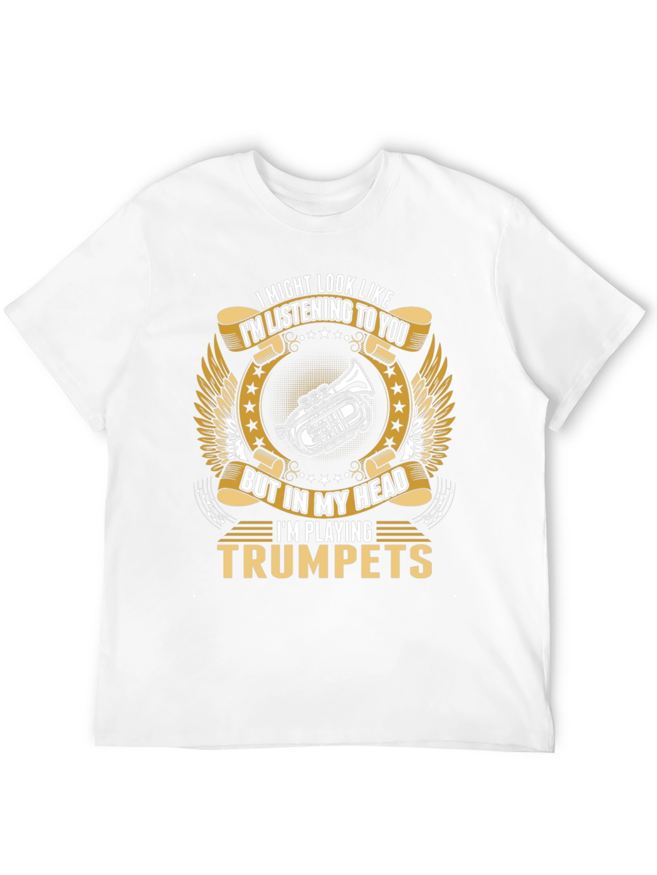 Black Trumpet Player T-Shirt: I'm Playing Trumpets! view 12