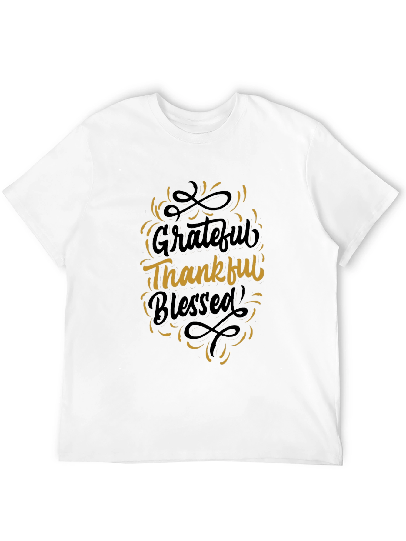Black Grateful Thankful Blessed Graphic T-Shirt view 12