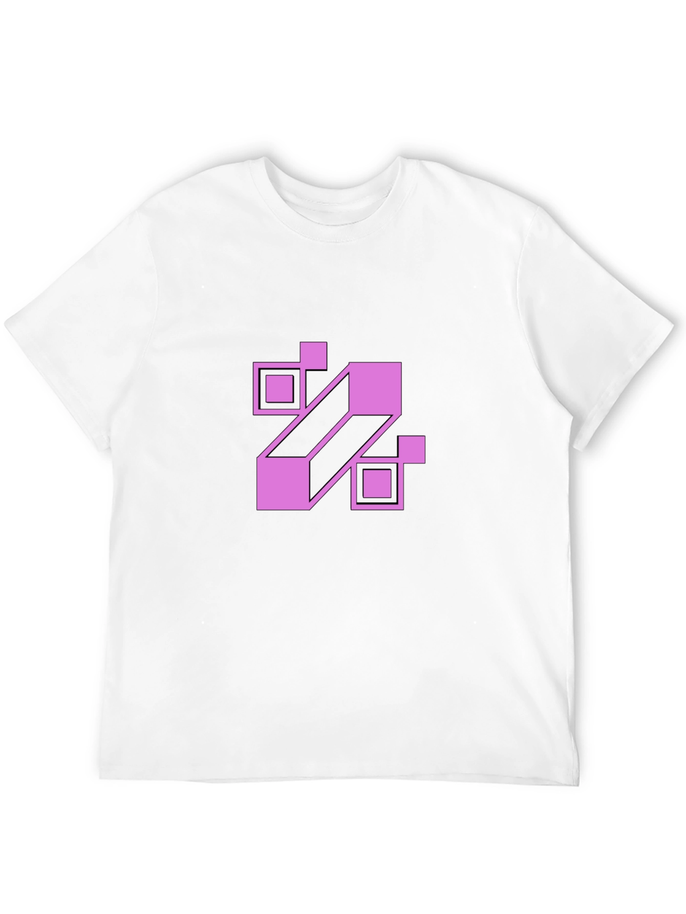 Black Geometric Pink Graphic Black T-Shirt view 12