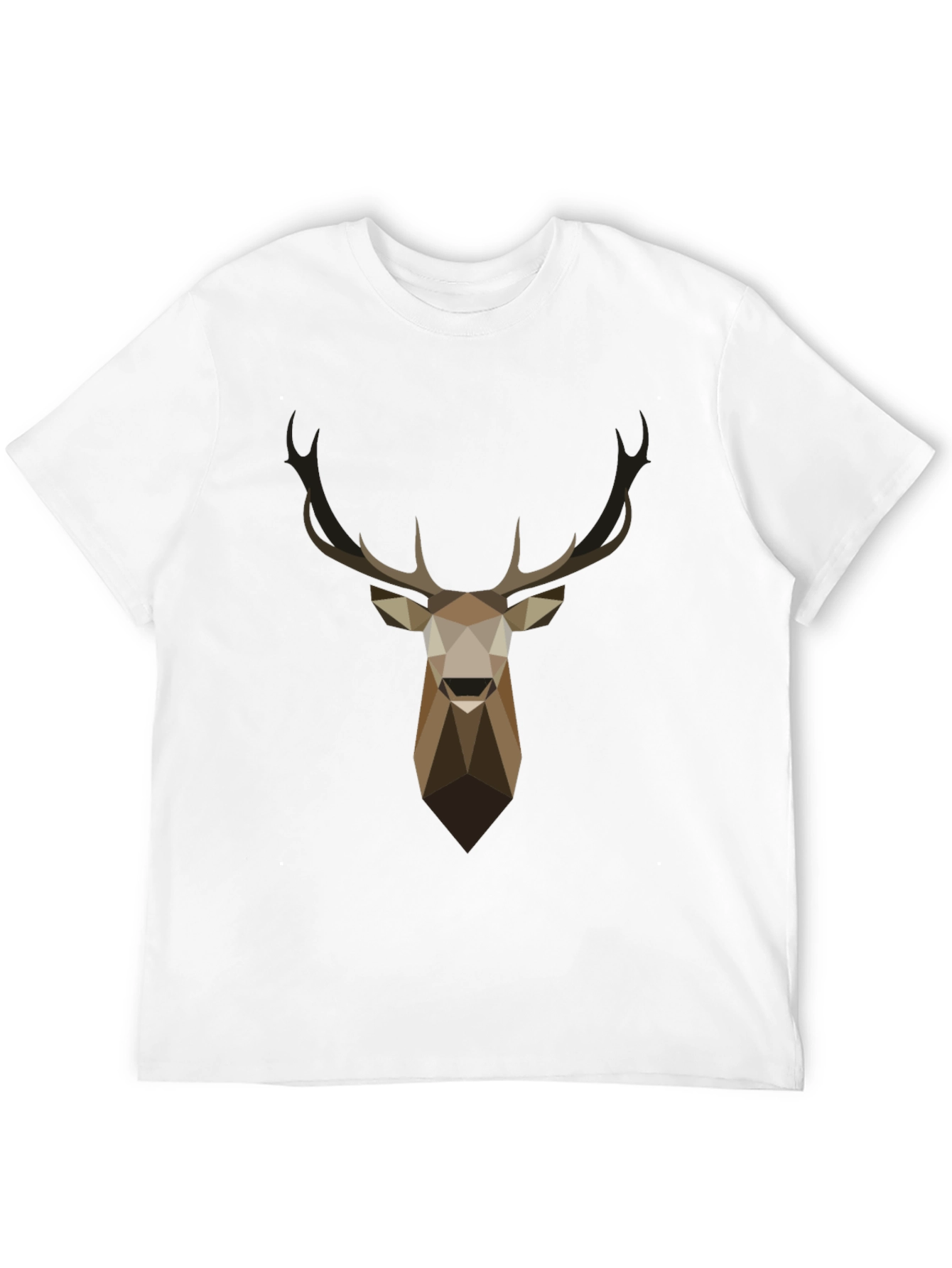 Black Geometric Deer Head Graphic T-Shirt - Black view 12