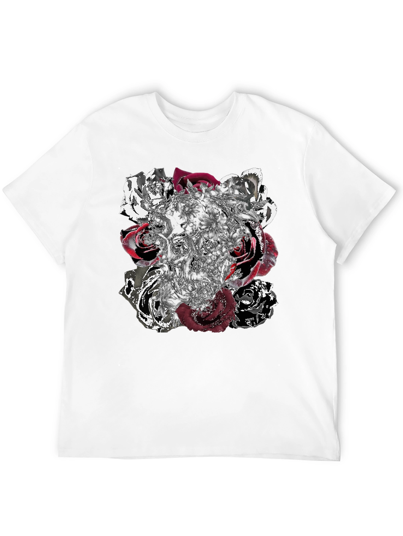 Black Skull Roses Graphic Tee - Unique Design view 12
