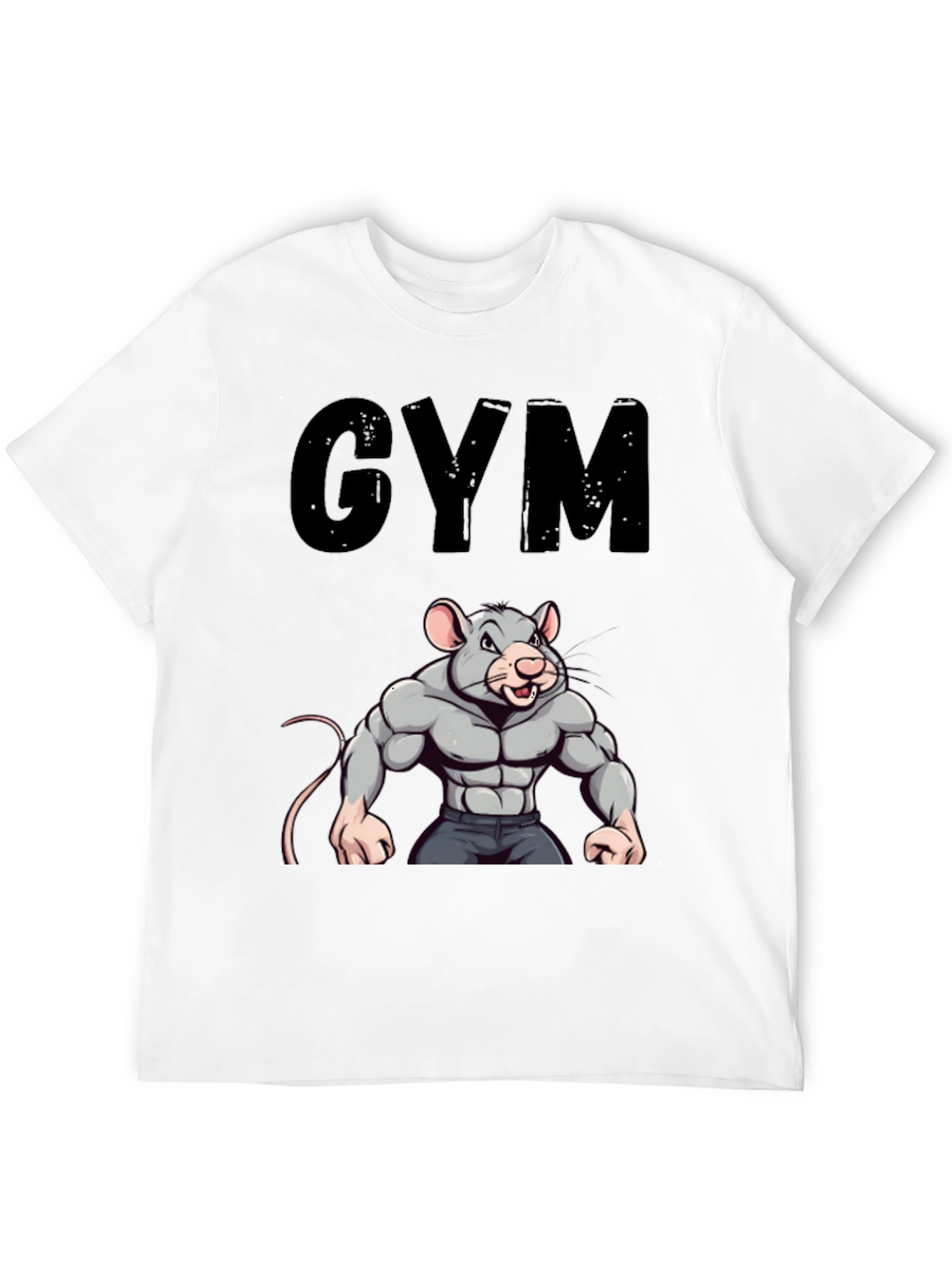 Black Gym Rat T-Shirt - Funny Workout Tee view 12