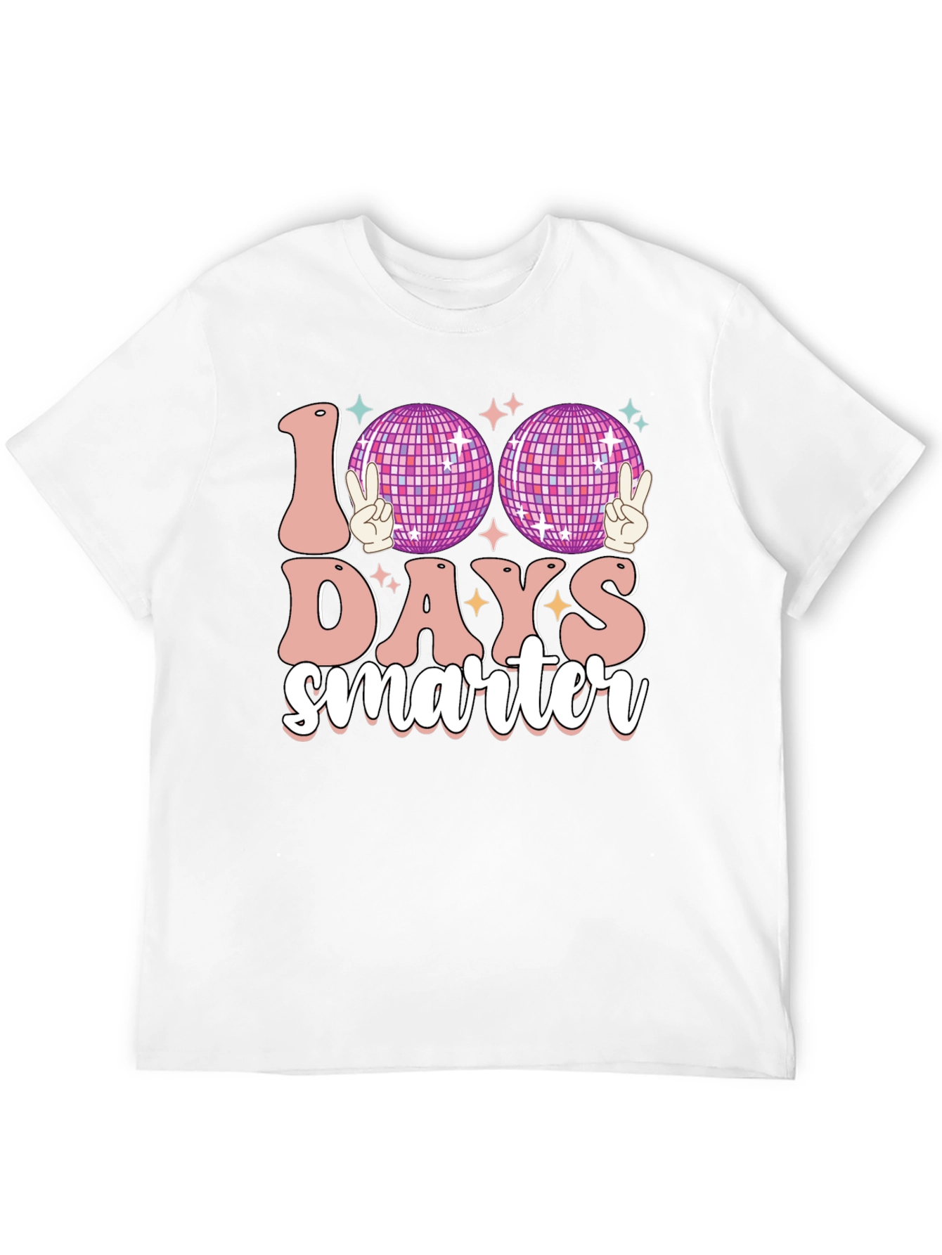 Black 100 Days Smarter Disco Ball T-Shirt view 12