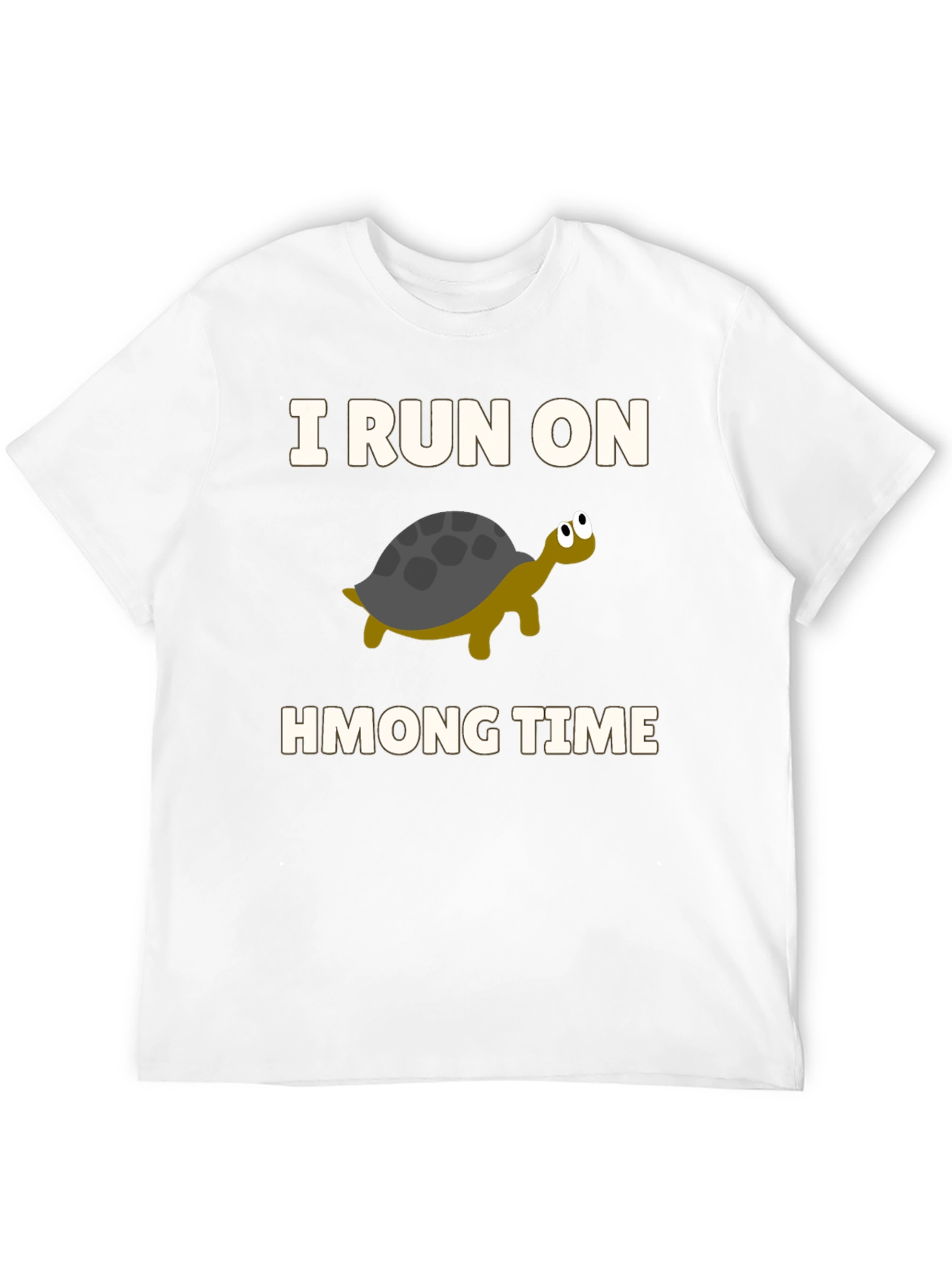 Black I Run on Hmong Time Turtle T-Shirt view 12