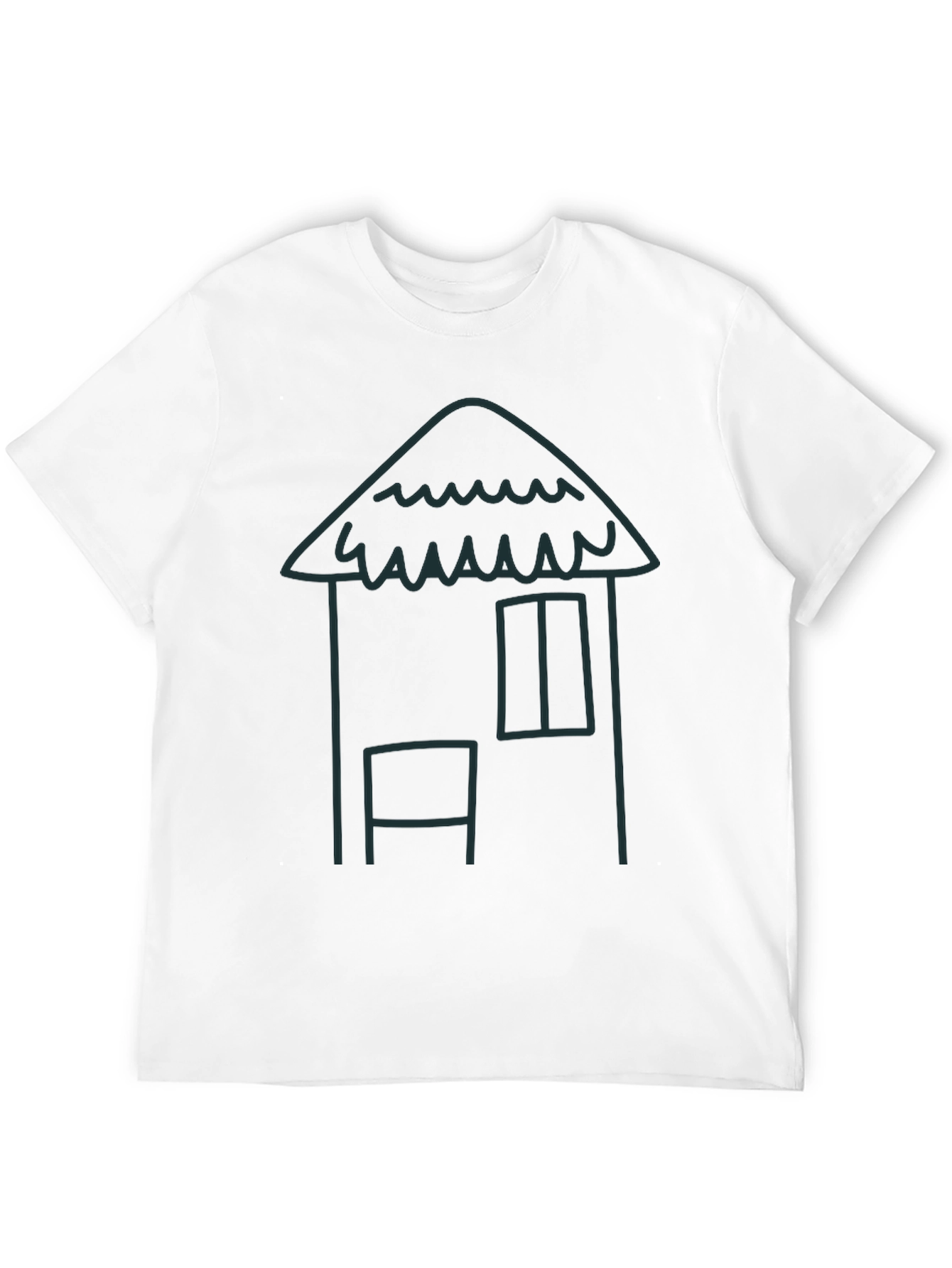 Black Whimsical House Tee - Casual Comfort view 12