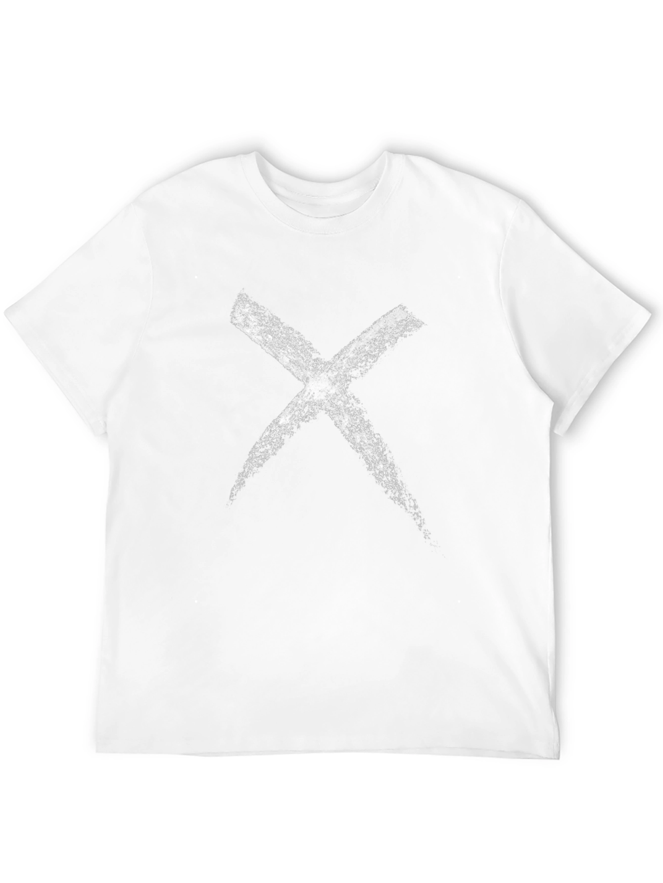 Black Grunge X Mark T-Shirt - Casual Black Tee view 12