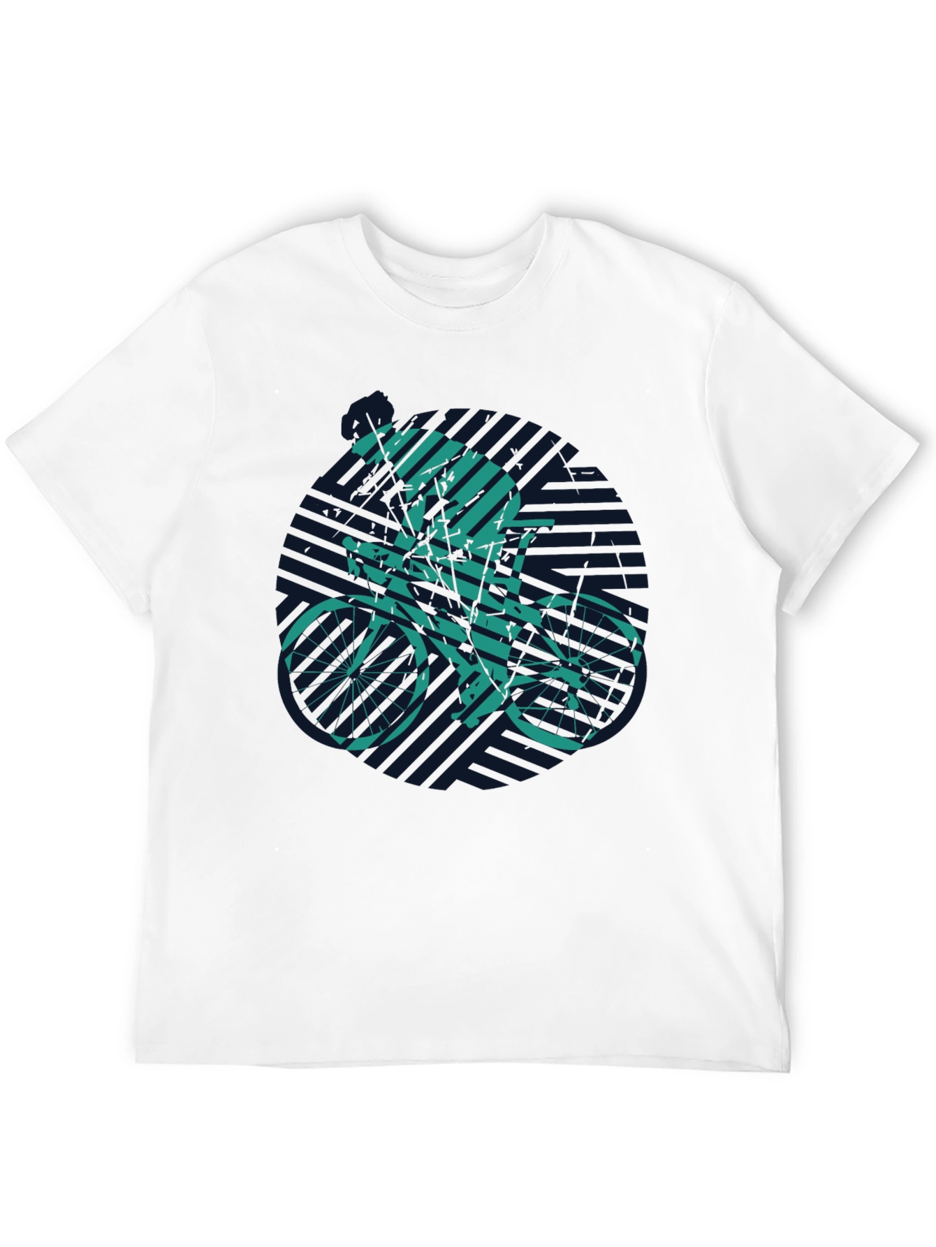 Black Cyclist Graphic Tee - Black Cotton Blend view 12