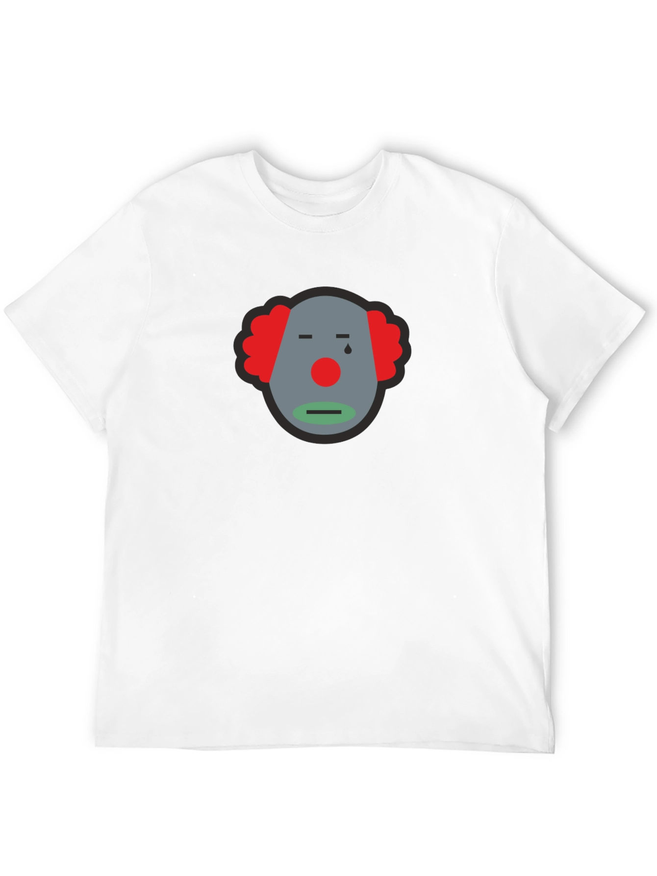 Sad Clown Graphic Tee - Unisex Black Cotton T-Shirt - 12