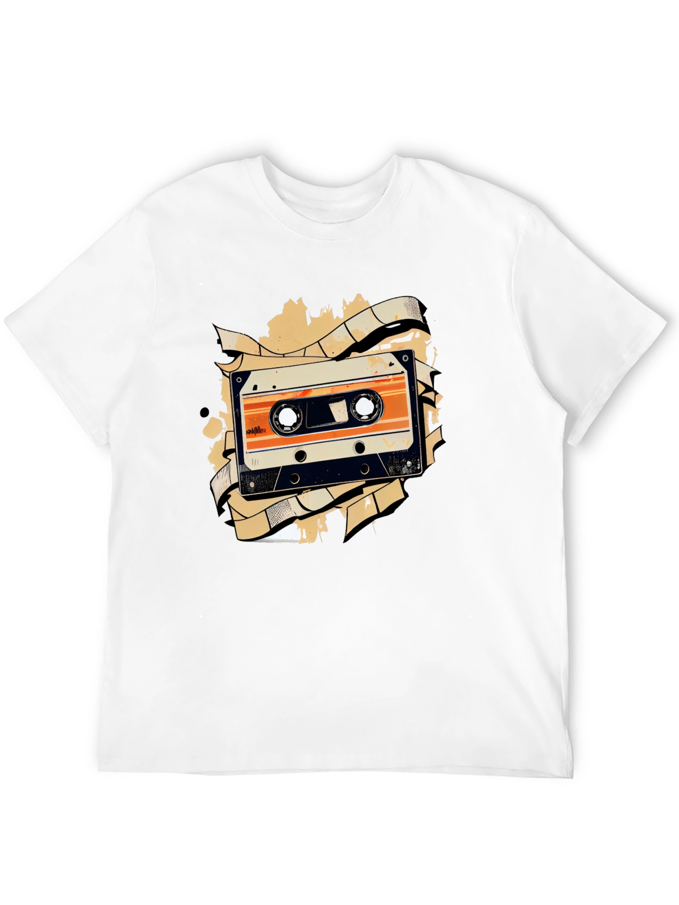 Black Retro Cassette Tape Graphic Tee - Black view 12