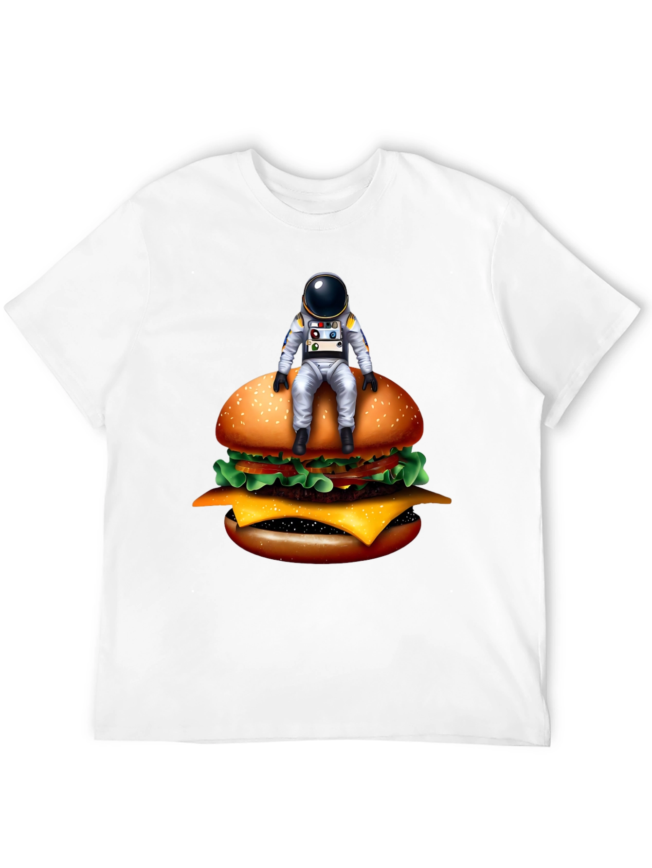 Black Astronaut Burger T-Shirt - Unisex Graphic Tee view 12
