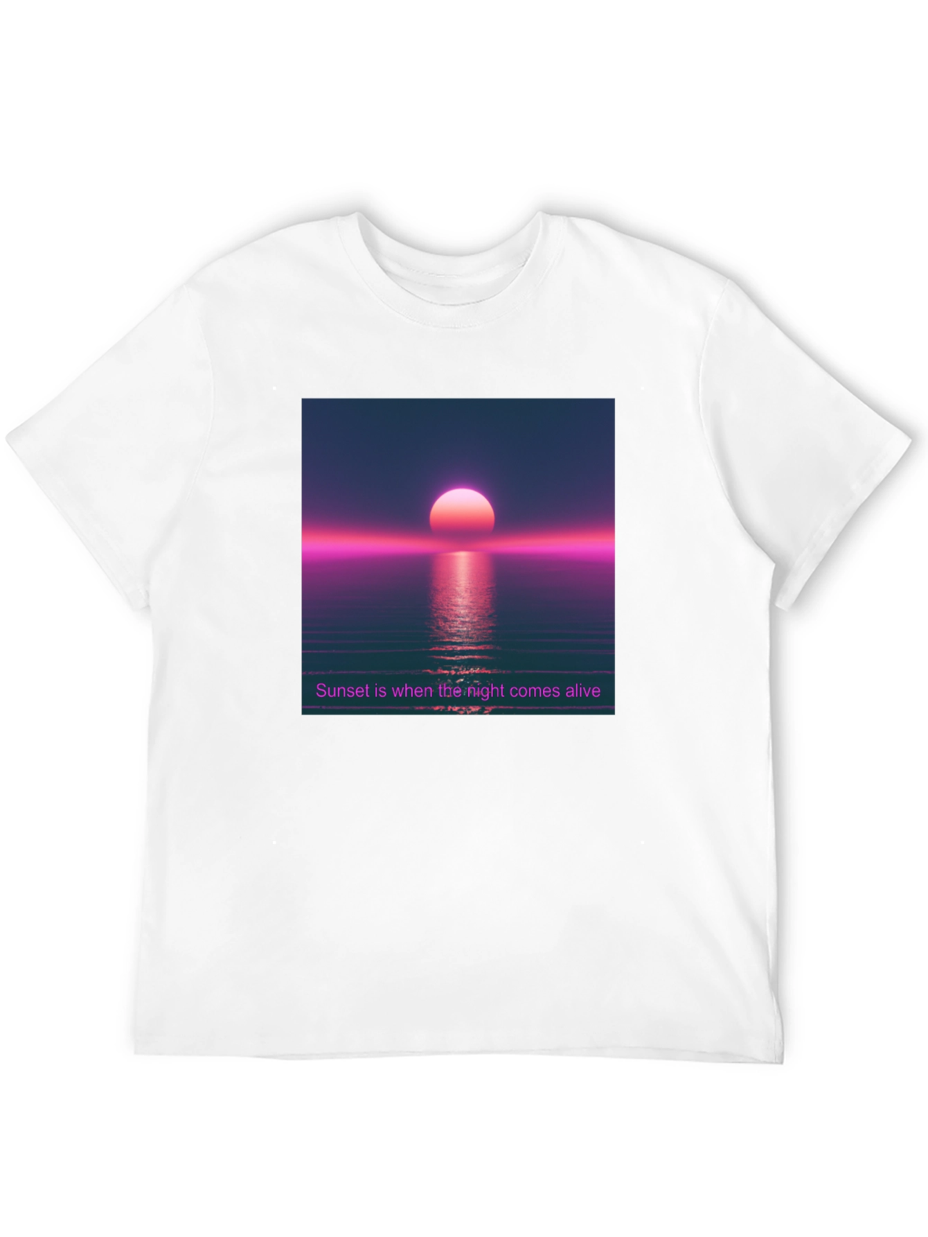 Black Sunset Aesthetic T-Shirt - Night Comes Alive Tee view 12
