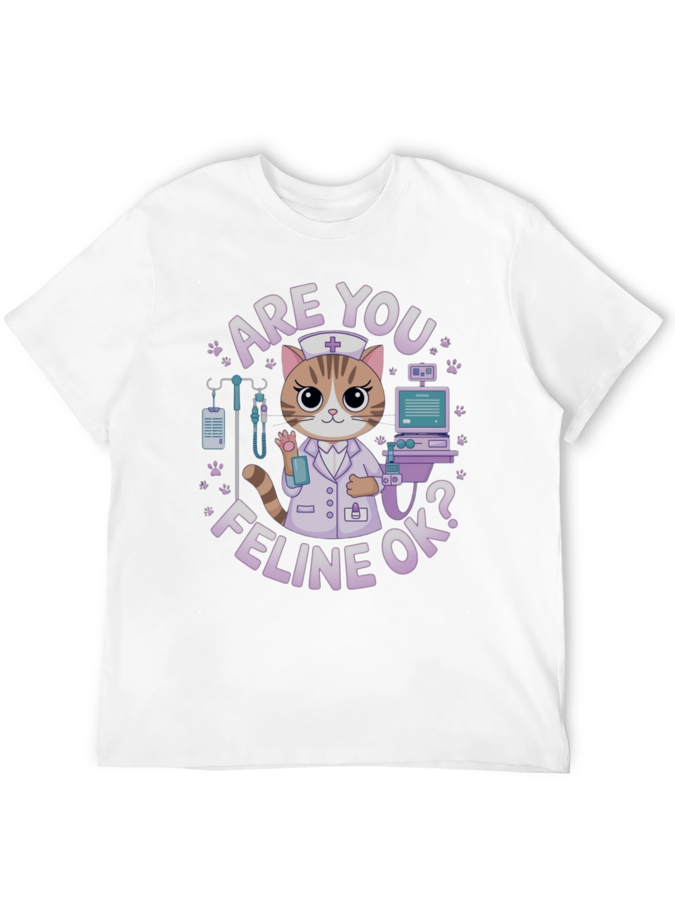 Black Are You Feline Ok? T-Shirt view 12