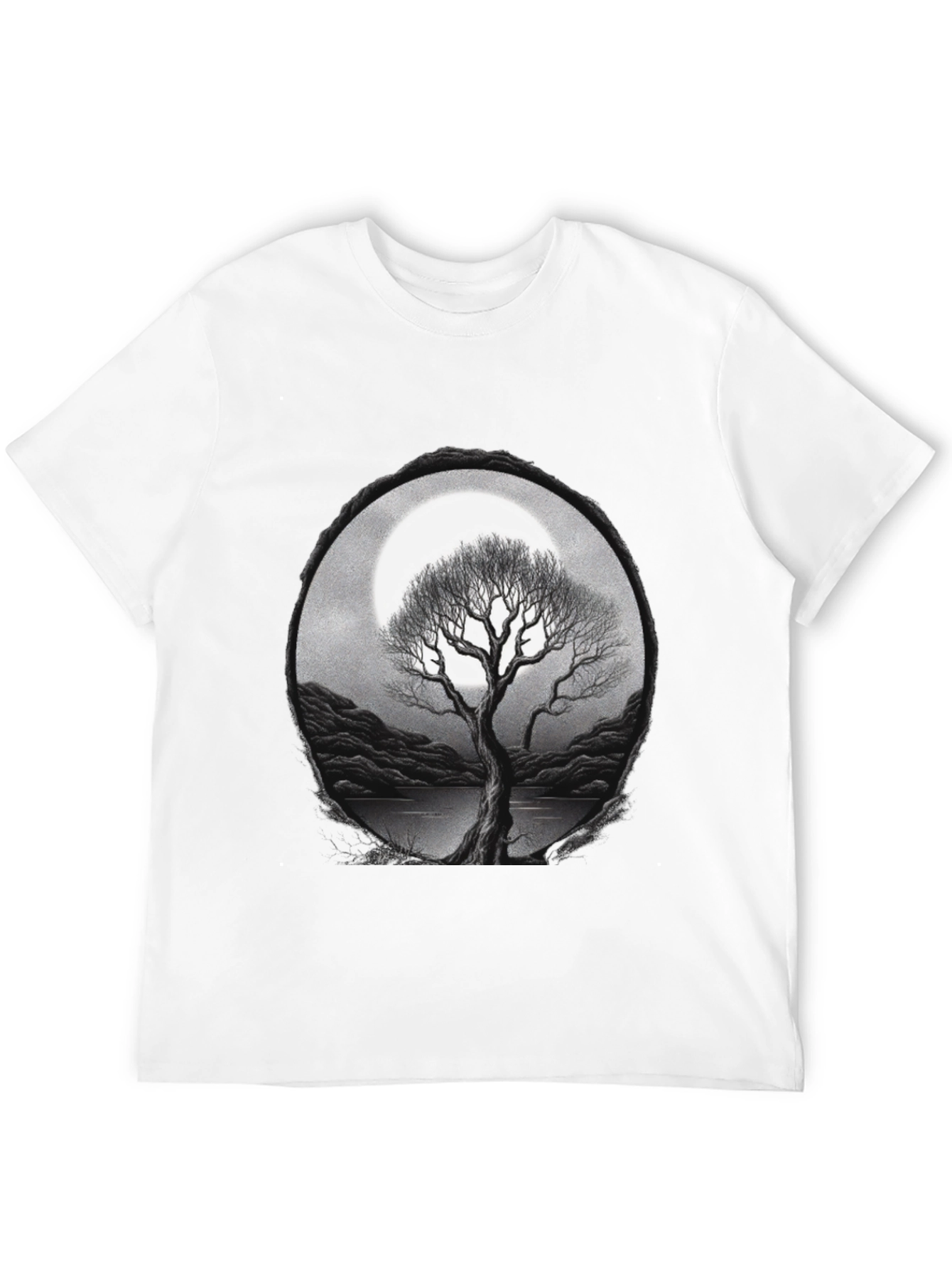 Black Moonlit Tree Graphic Tee - Unisex view 12