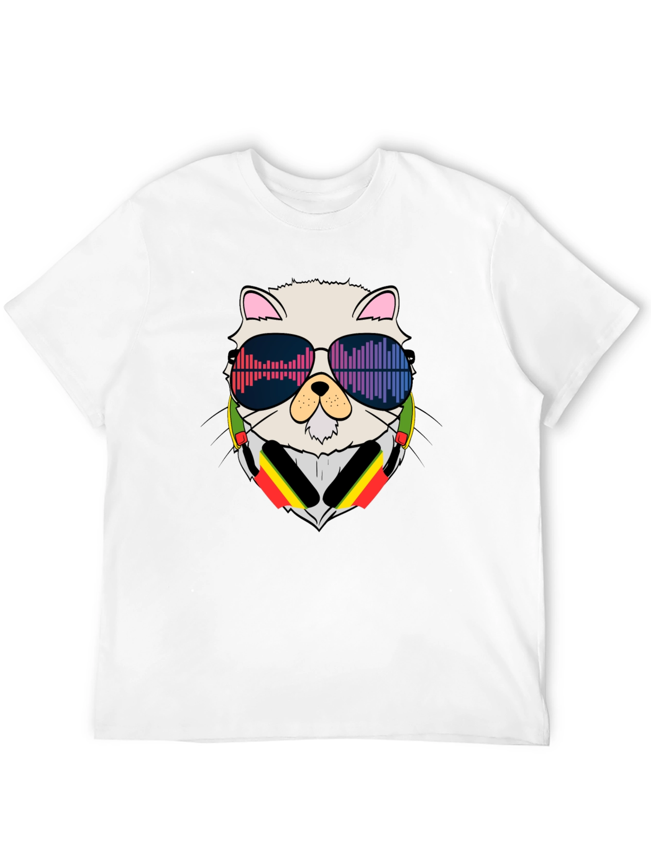 Black Cool Cat DJ Black T-Shirt view 12