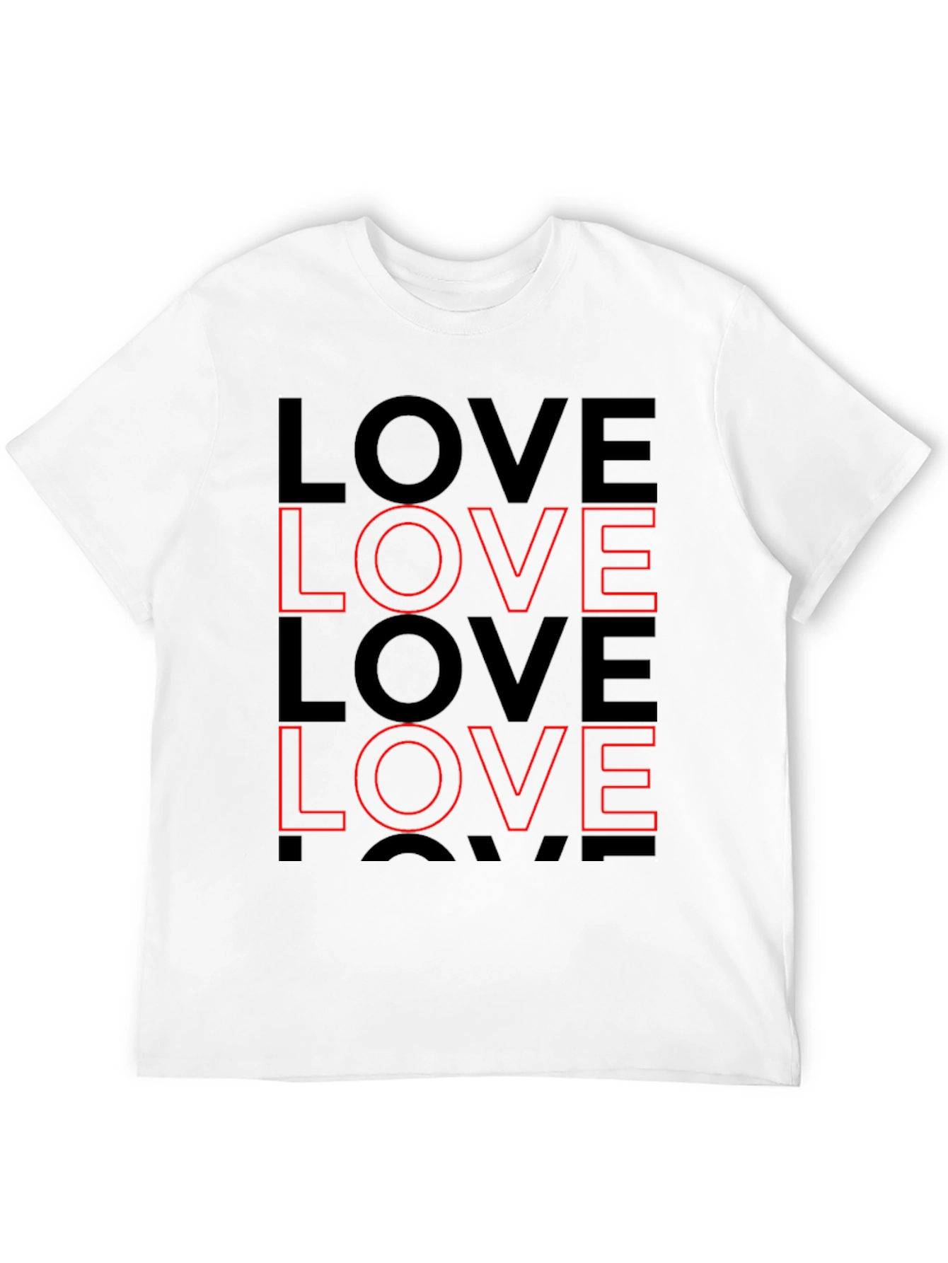 Black LOVE Graphic Print Black T-Shirt view 12