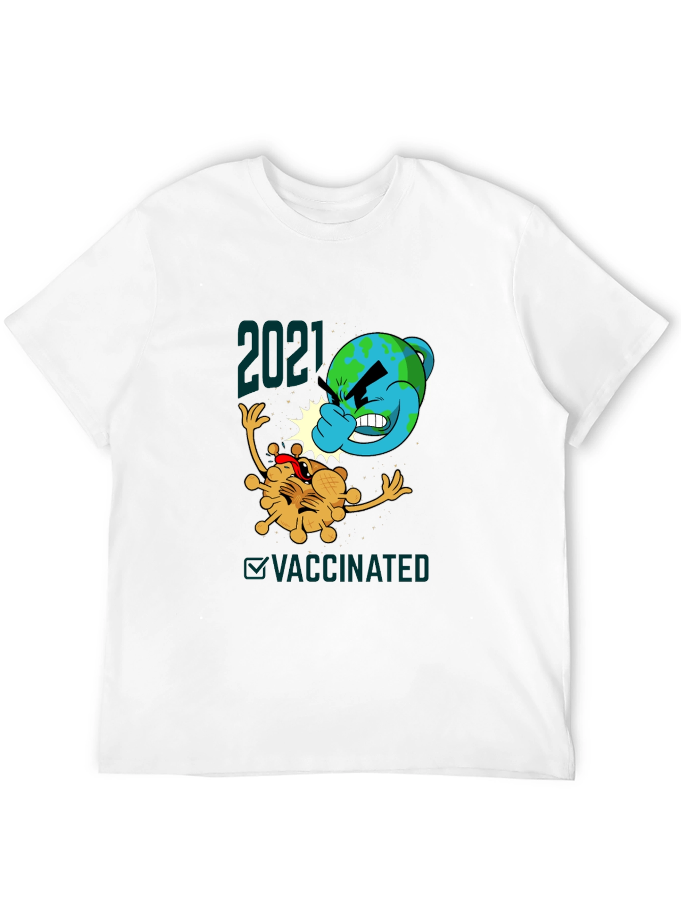 Black 2021 Vaccinated Graphic Tee - Beat the Virus! view 12