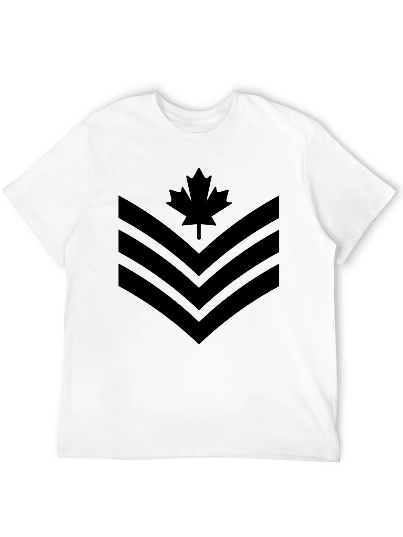 Black Canadian Maple Leaf Chevron Graphic T-Shirt view 12