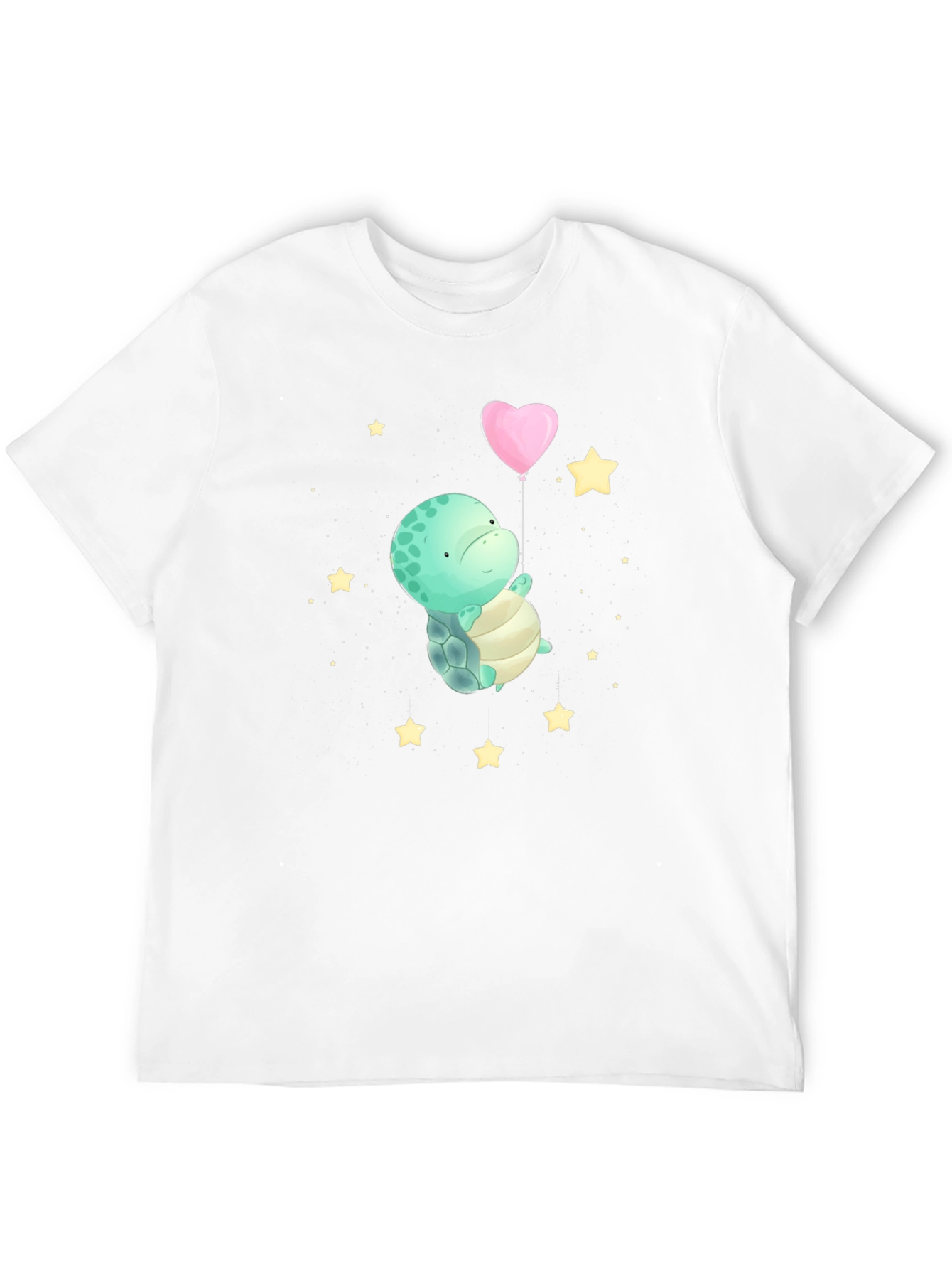 Black Cute Turtle Heart Balloon Graphic T-Shirt view 12